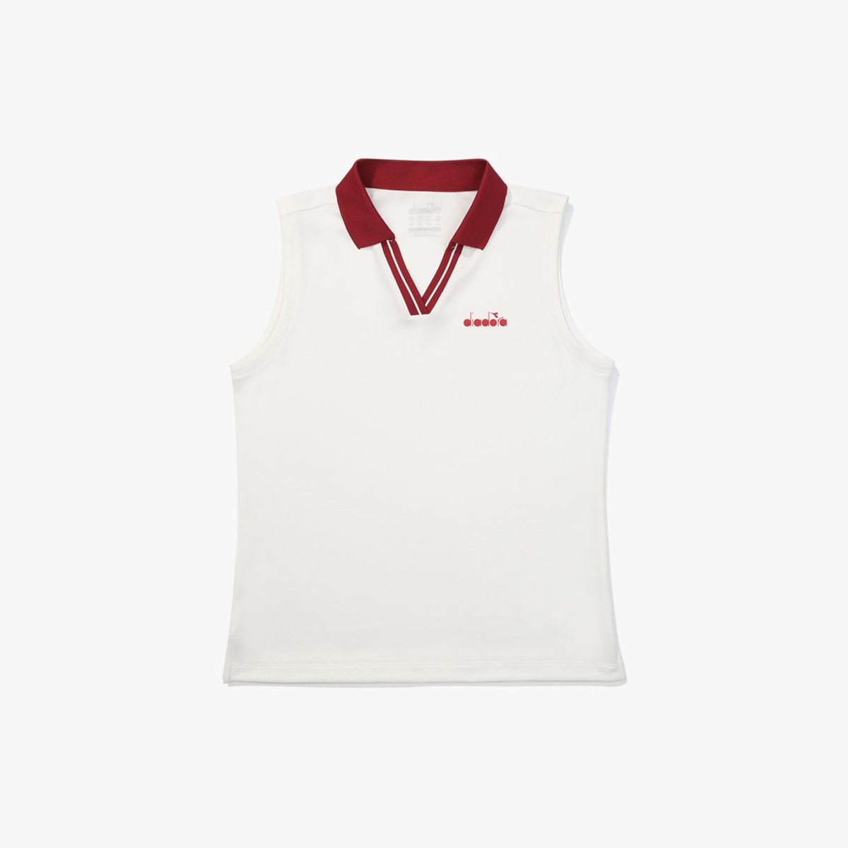 디아도라(diadora) 카라 배색 슬리브리스 OFF WHITE