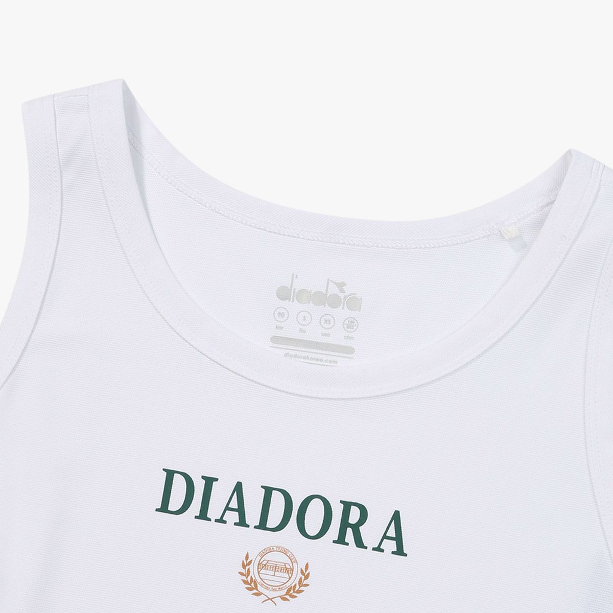 디아도라(diadora) 라운드넥 슬리브리스 우먼 OFF WHITE