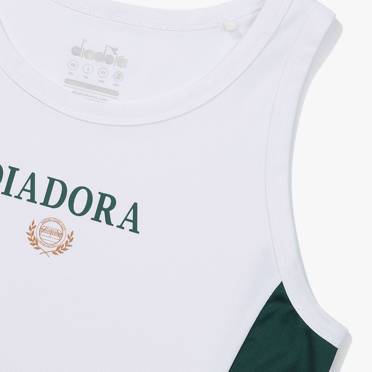 디아도라(diadora) 라운드넥 슬리브리스 우먼 OFF WHITE