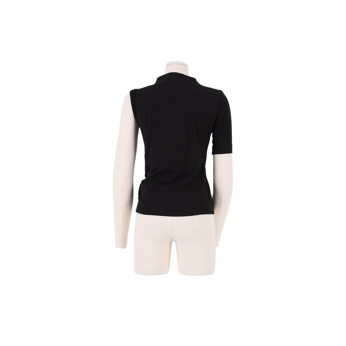 웻진스(WETGENES) 컷아웃 디테일의 하이넥 티셔츠 (BLACK)