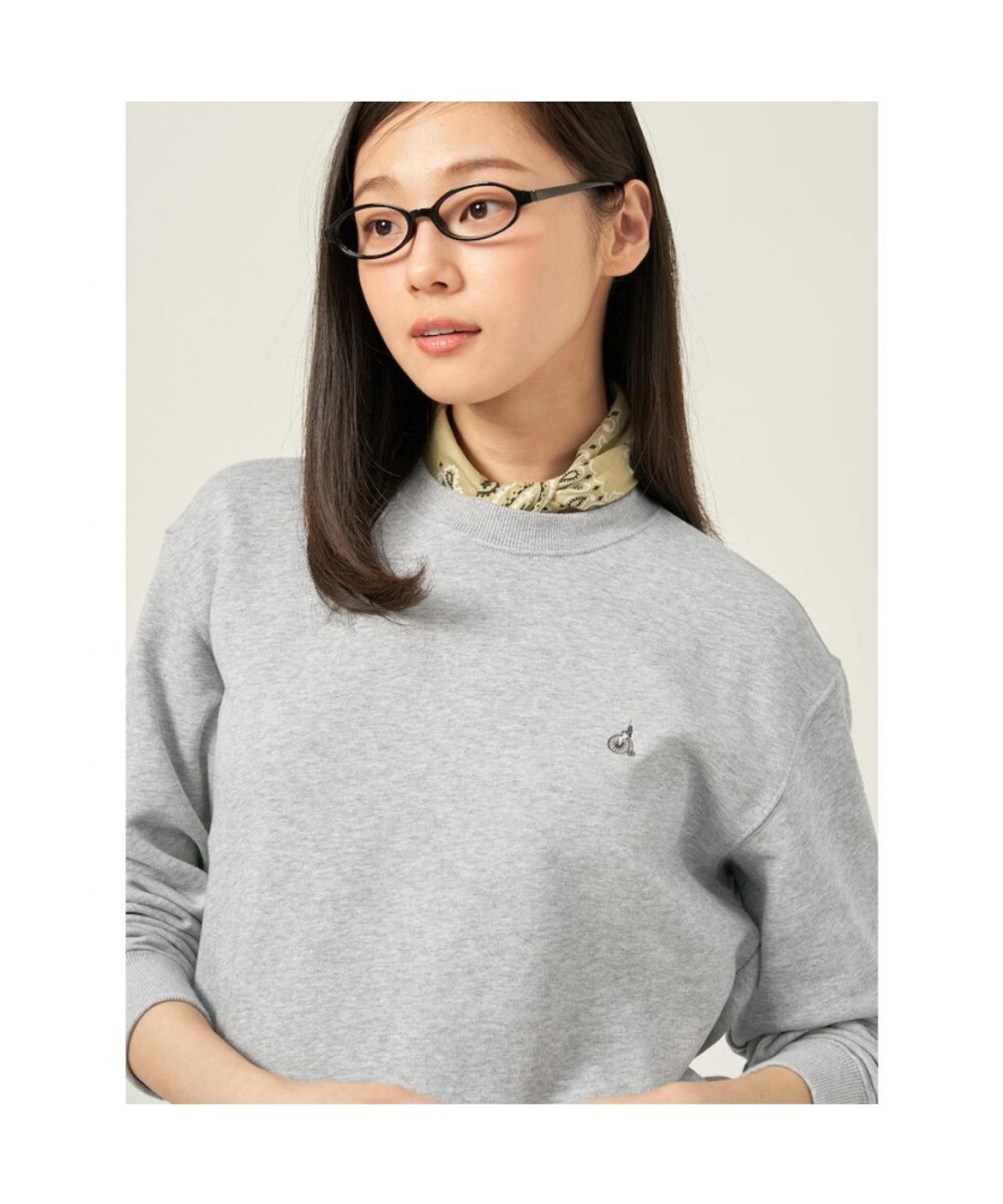 빈폴 멘(BEANPOLE MEN) [Essential] 남녀공용 로고 자수 스웨트 셔츠  그레이
