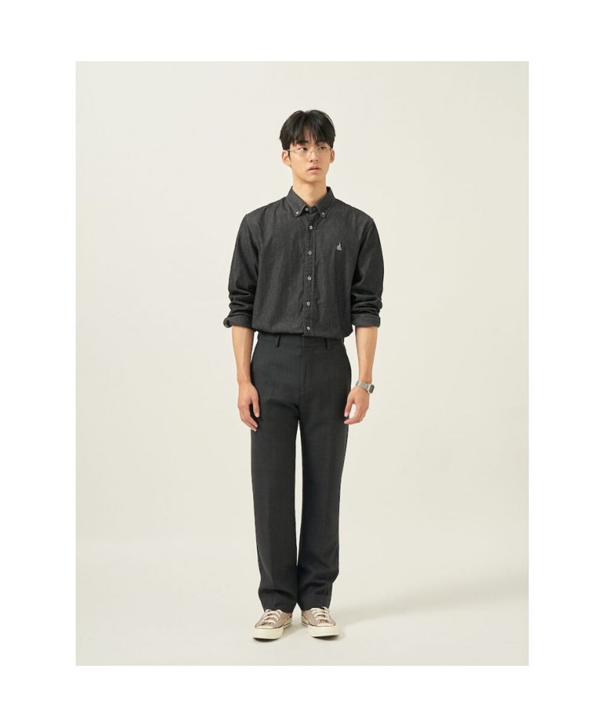 빈폴 멘(BEANPOLE MEN) [Essential] 남녀공용 데님 셔츠  애쉬