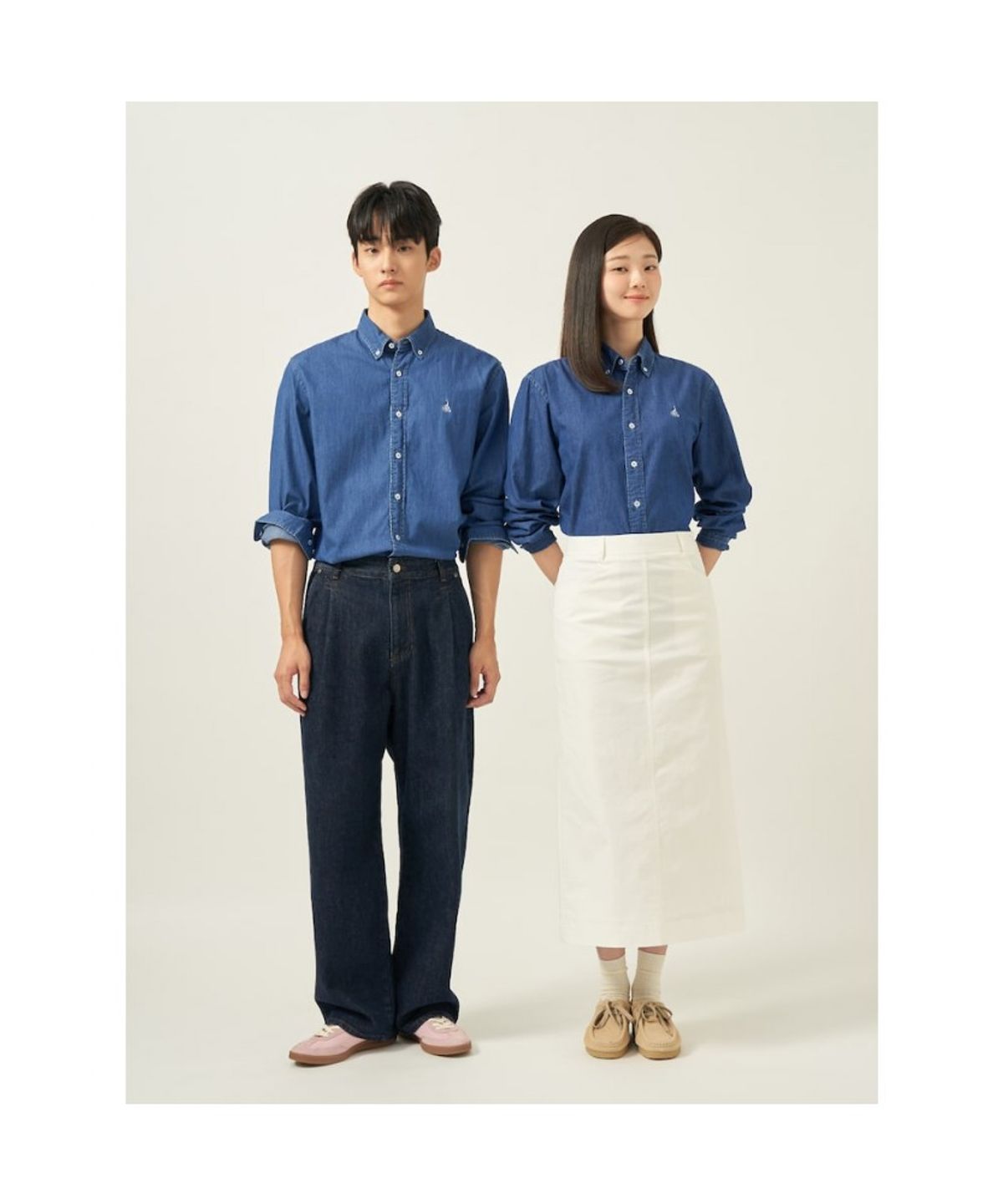 빈폴 멘(BEANPOLE MEN) [Essential] 남녀공용 데님 셔츠  블루