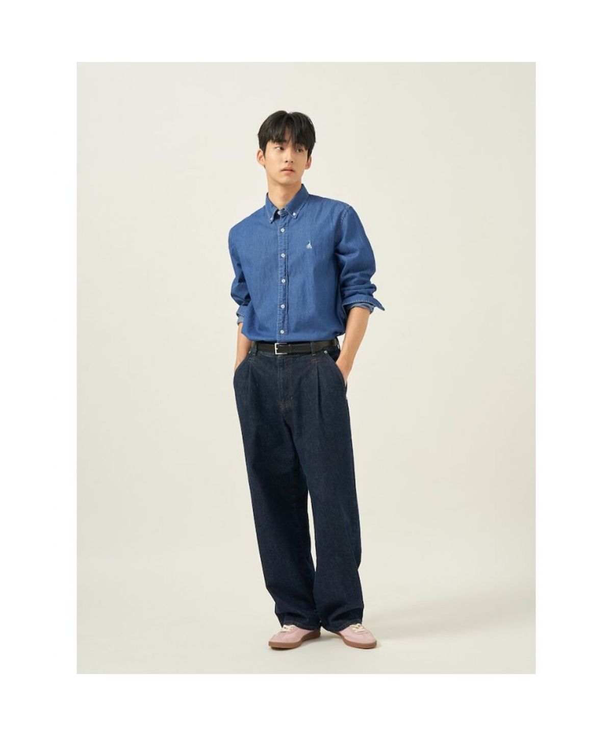빈폴 멘(BEANPOLE MEN) [Essential] 남녀공용 데님 셔츠  블루