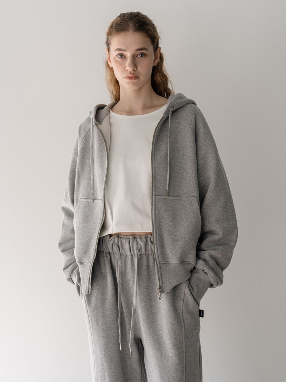 클루니(CLUNY) Sweat hoodie zipup cardigan - cream