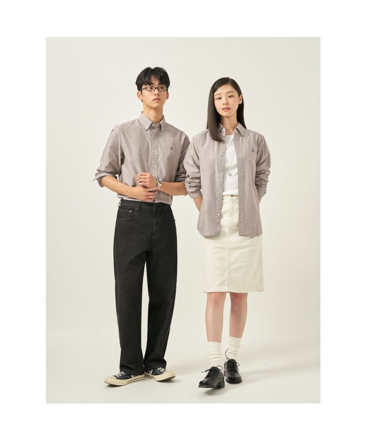 빈폴 멘(BEANPOLE MEN) [Essential] 남녀공용 옥스퍼드 솔리드 셔츠  브라운