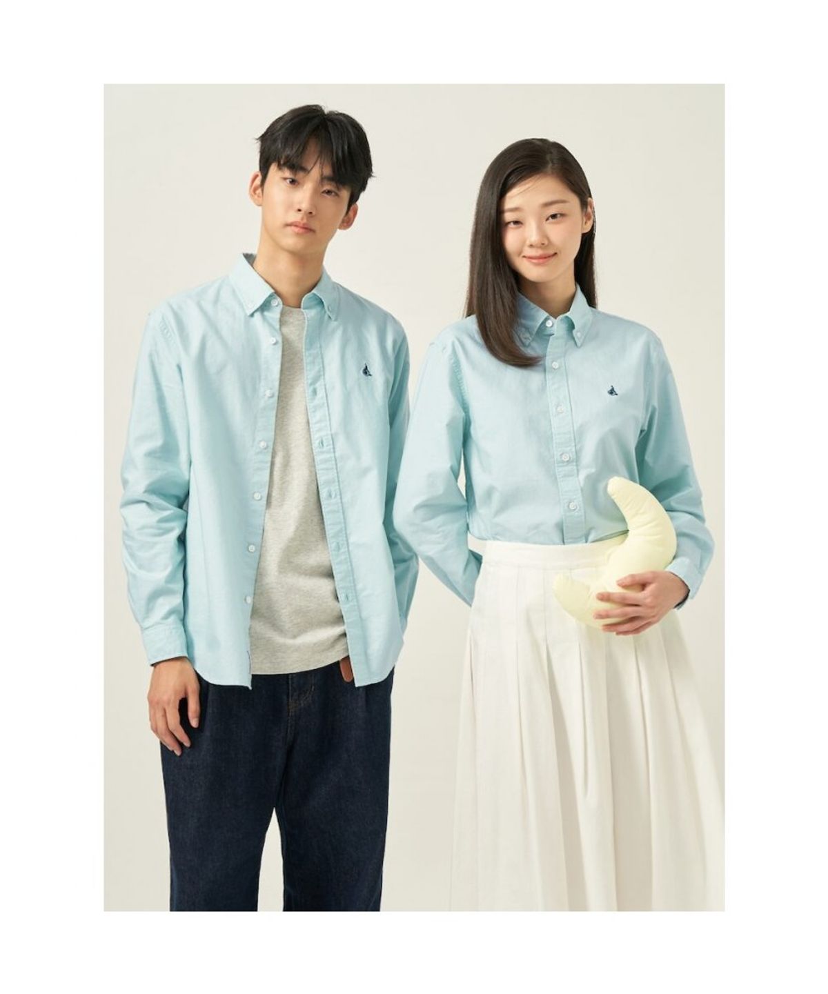 빈폴 멘(BEANPOLE MEN) [Essential] 남녀공용 옥스퍼드 솔리드 셔츠  라이트 그린