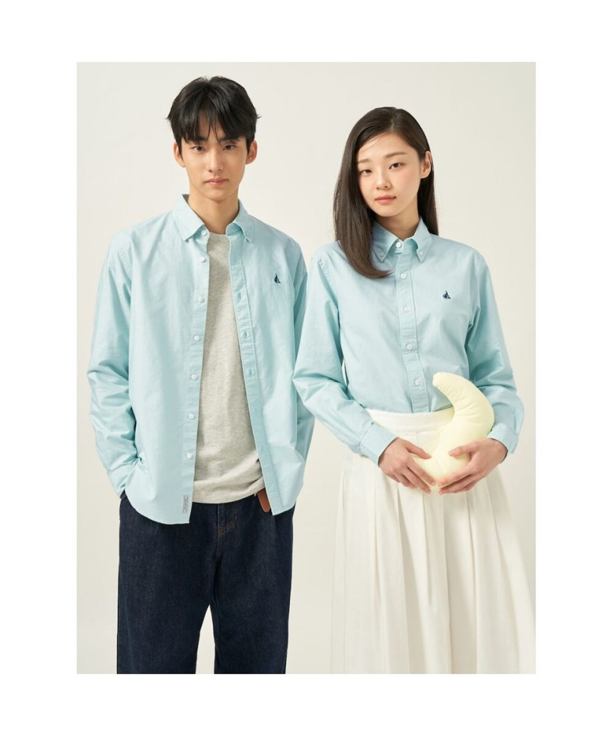 빈폴 멘(BEANPOLE MEN) [Essential] 남녀공용 옥스퍼드 솔리드 셔츠  라이트 그린