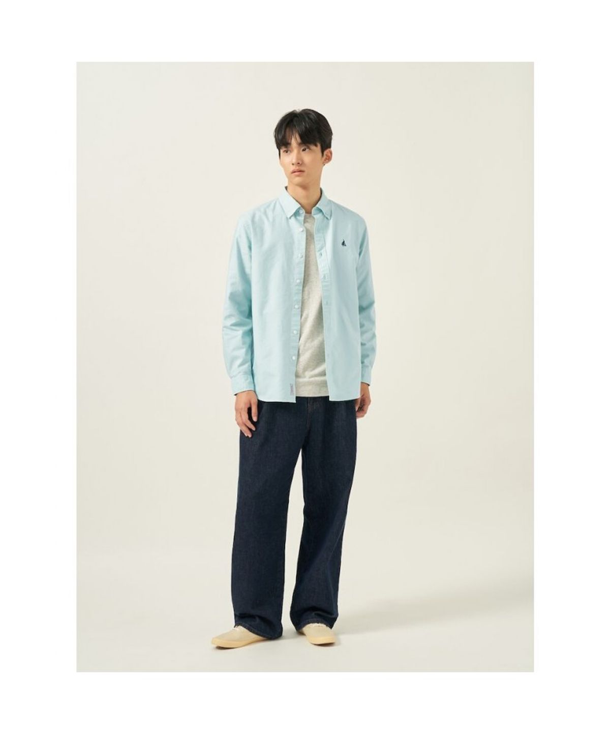 빈폴 멘(BEANPOLE MEN) [Essential] 남녀공용 옥스퍼드 솔리드 셔츠  라이트 그린