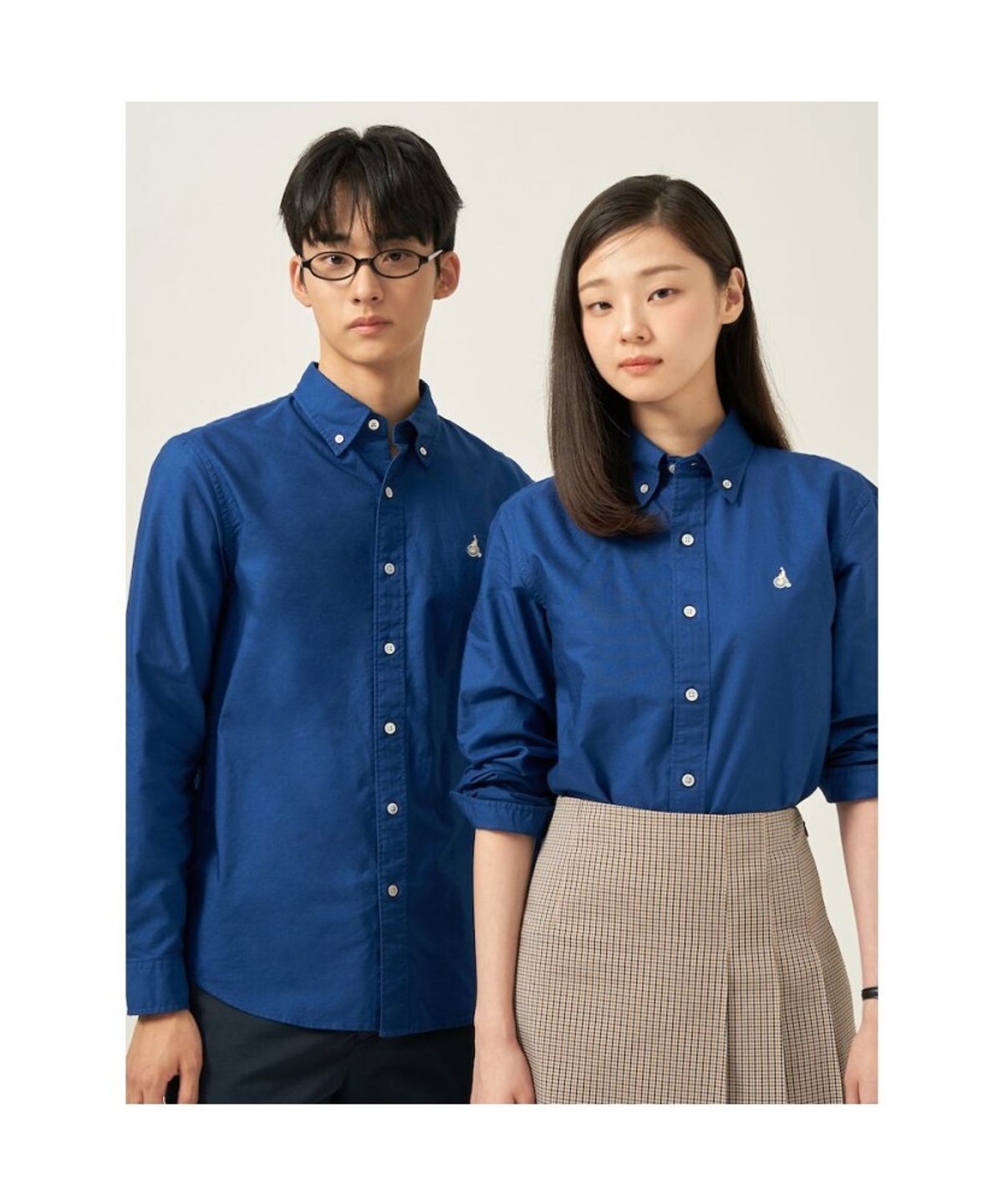 빈폴 멘(BEANPOLE MEN) [Essential] 남녀공용 옥스퍼드 솔리드 셔츠  블루