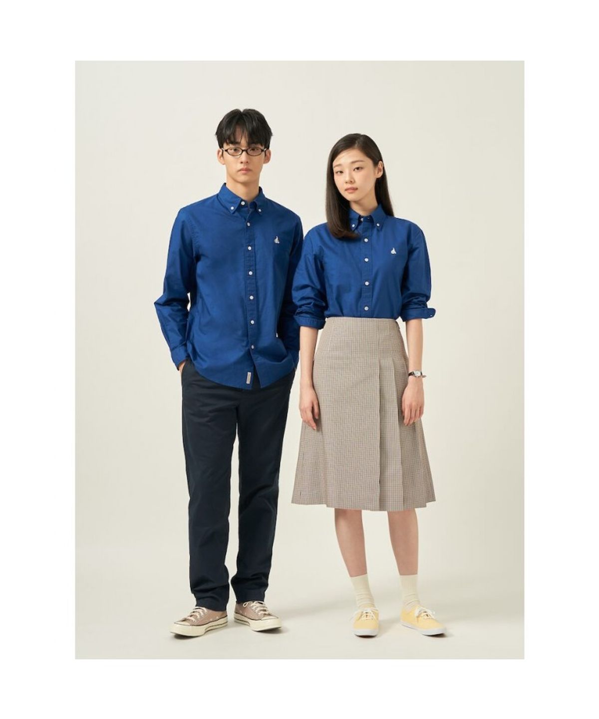 빈폴 멘(BEANPOLE MEN) [Essential] 남녀공용 옥스퍼드 솔리드 셔츠  블루