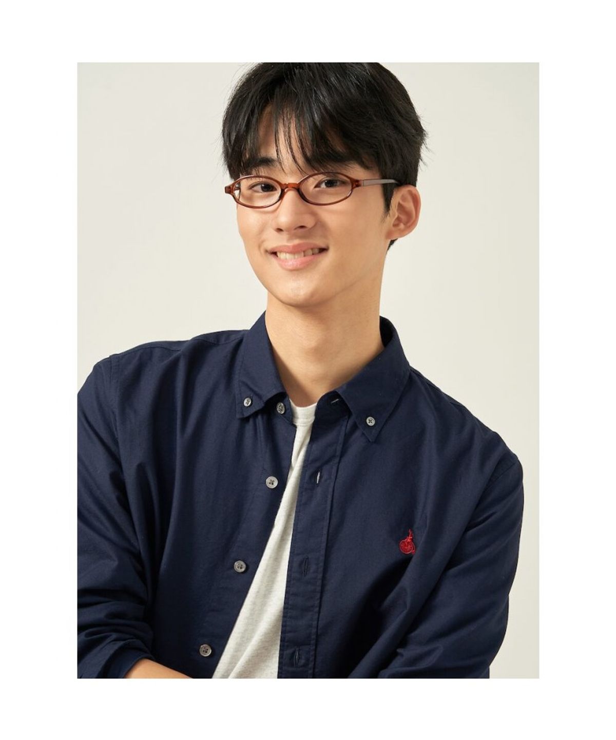 빈폴 멘(BEANPOLE MEN) [Essential] 남녀공용 옥스퍼드 솔리드 셔츠  네이비