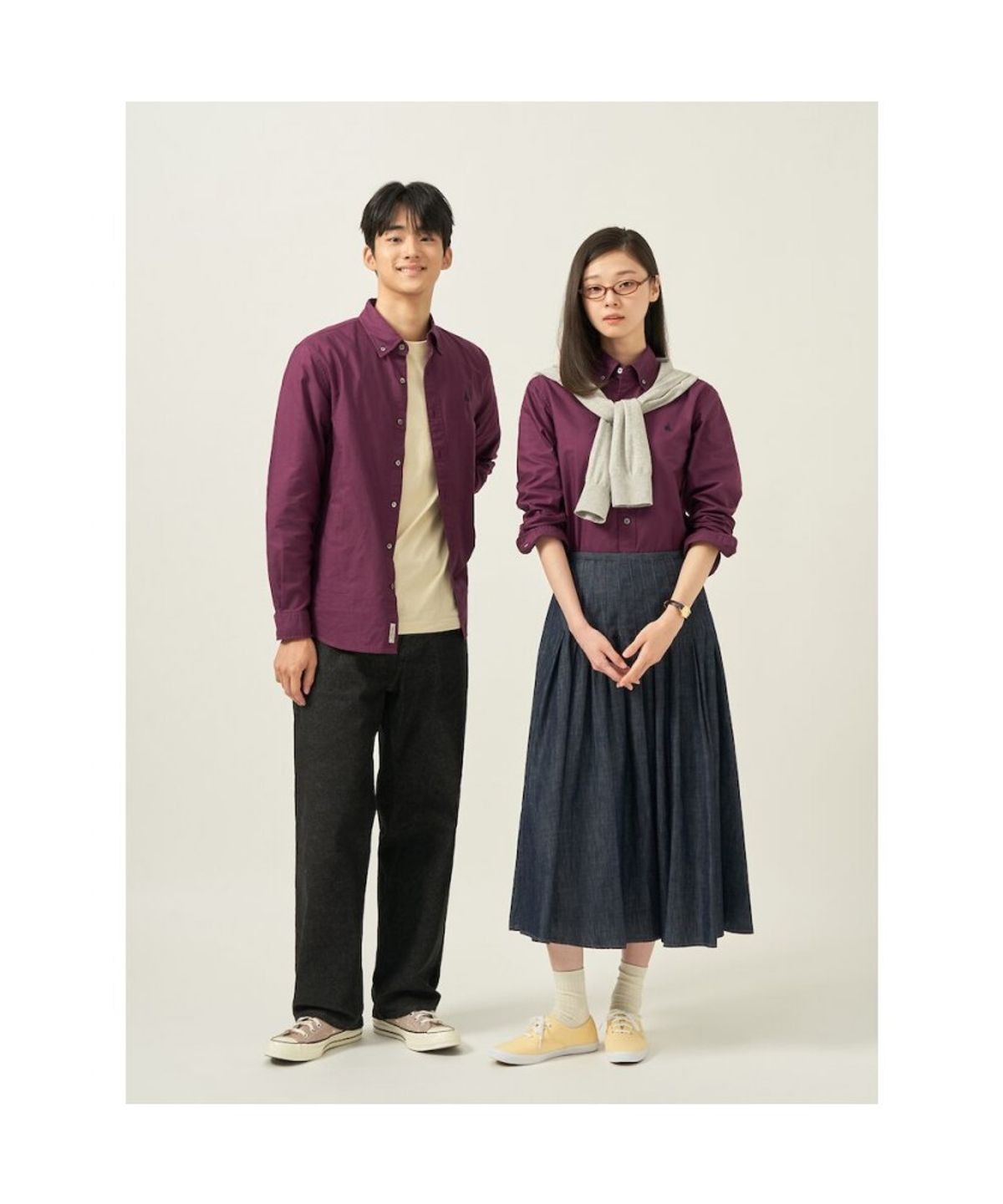 빈폴 멘(BEANPOLE MEN) [Essential] 남녀공용 옥스퍼드 솔리드 셔츠  와인