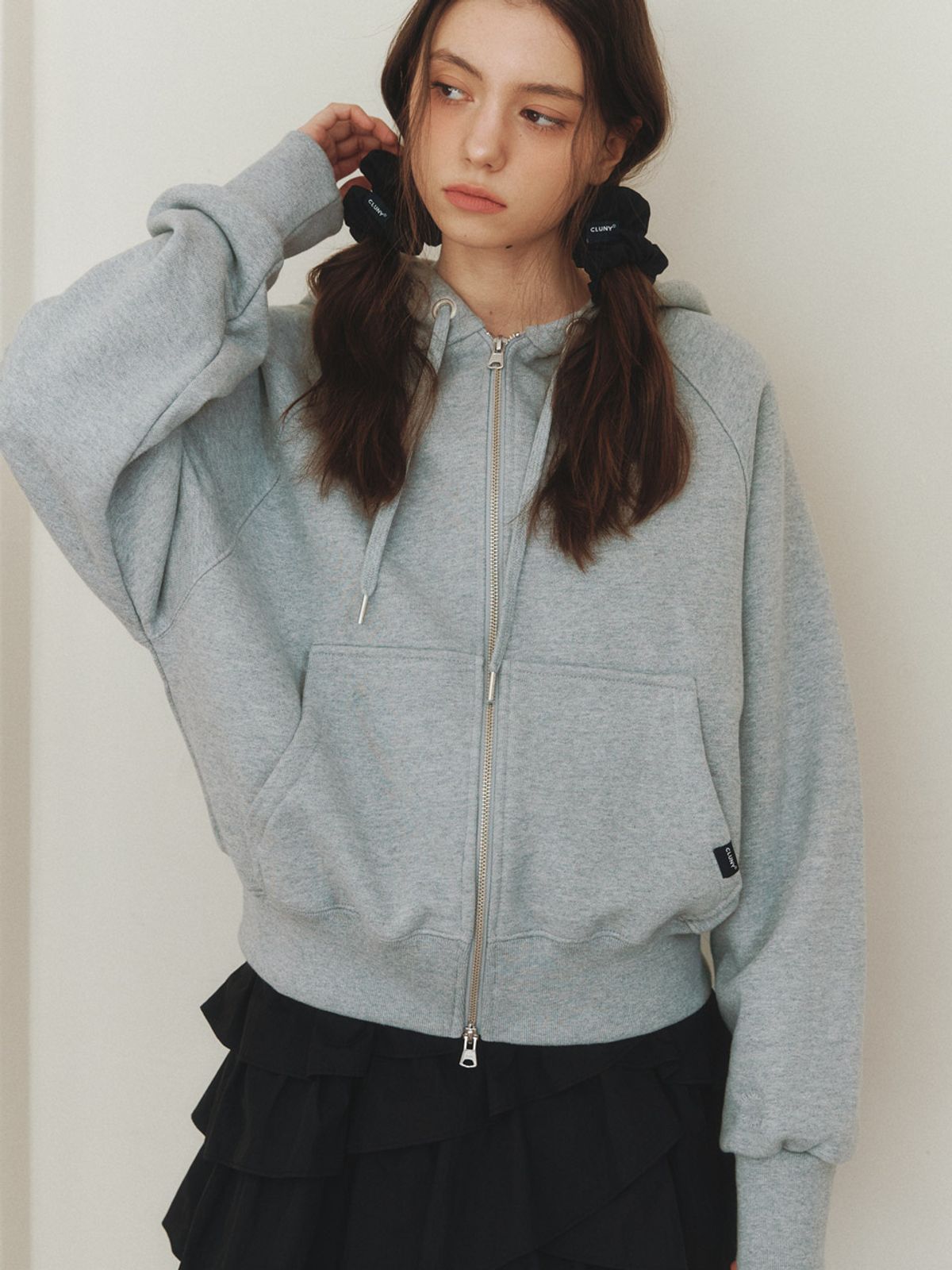 클루니(CLUNY) Sweat hoodie zipup cardigan - gray