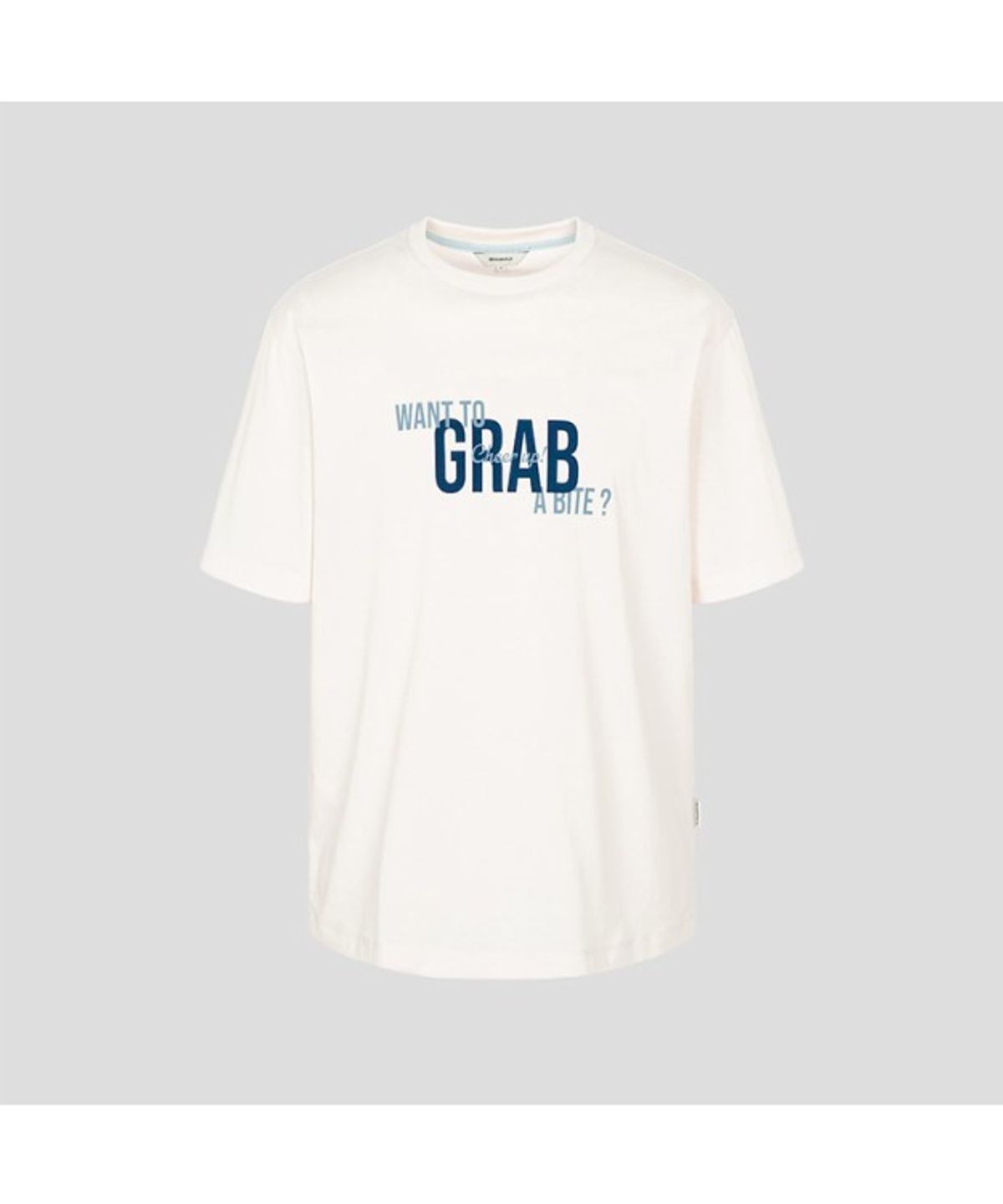 빈폴 멘(BEANPOLE MEN) 남녀공용 GRAB 그래픽 라운드넥 티셔츠  아이보리