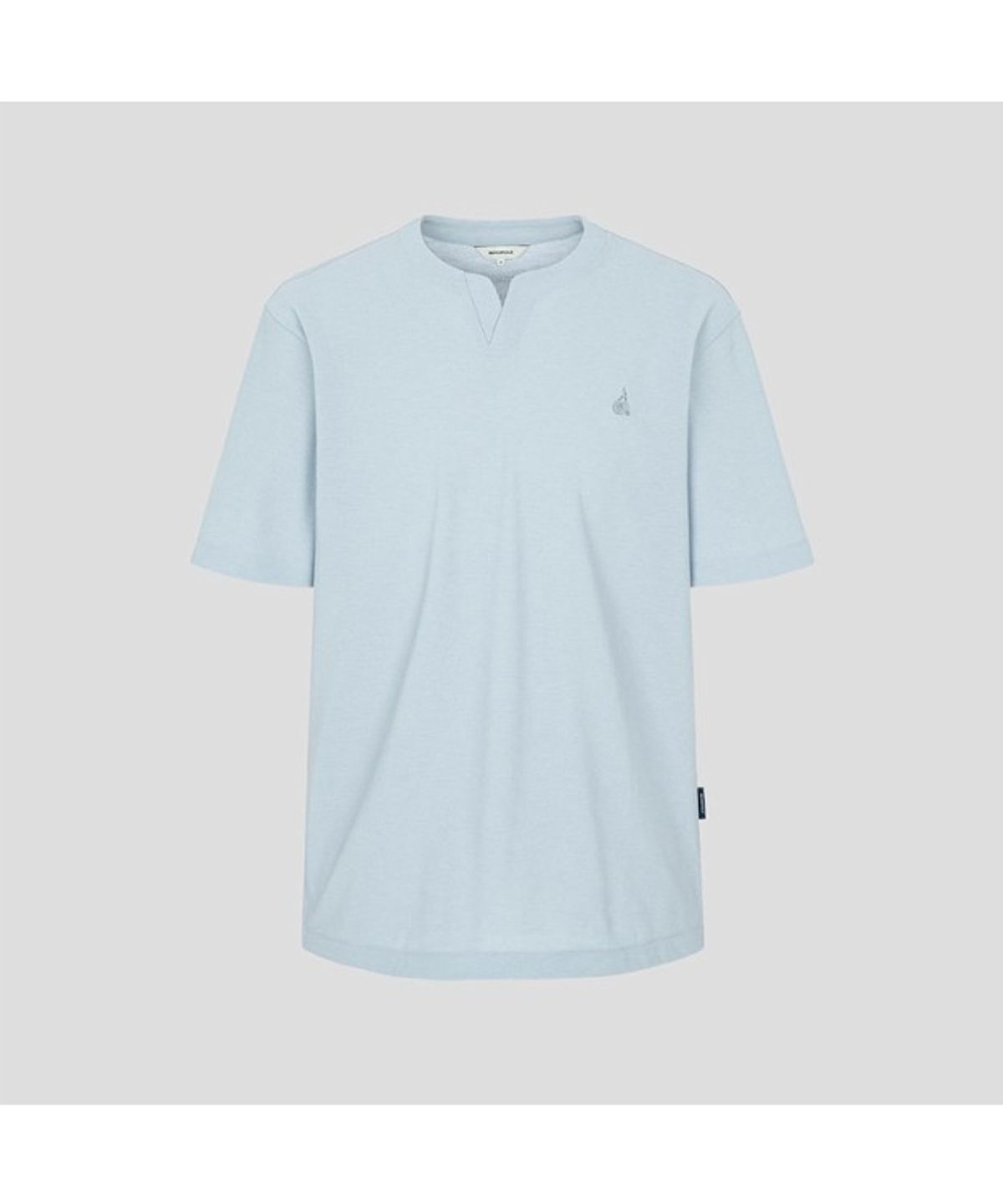 빈폴 멘(BEANPOLE MEN) 메쉬 슬릿넥 반소매 티셔츠  블루