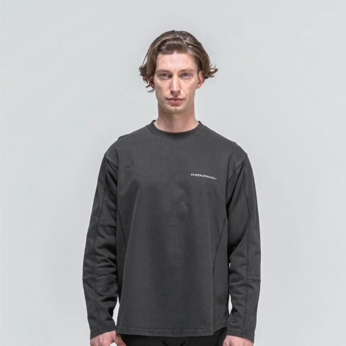 H.쿠모리(H.KOUMORI) M - 25 - Stride Long Sleeve - Washed Black