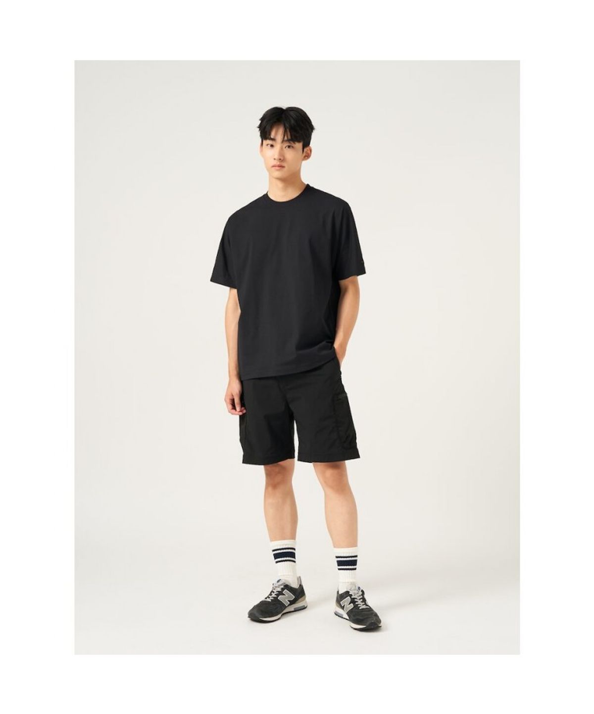 빈폴 멘(BEANPOLE MEN) [BEANPOLEKNAP] 라운드 티셔츠  블랙