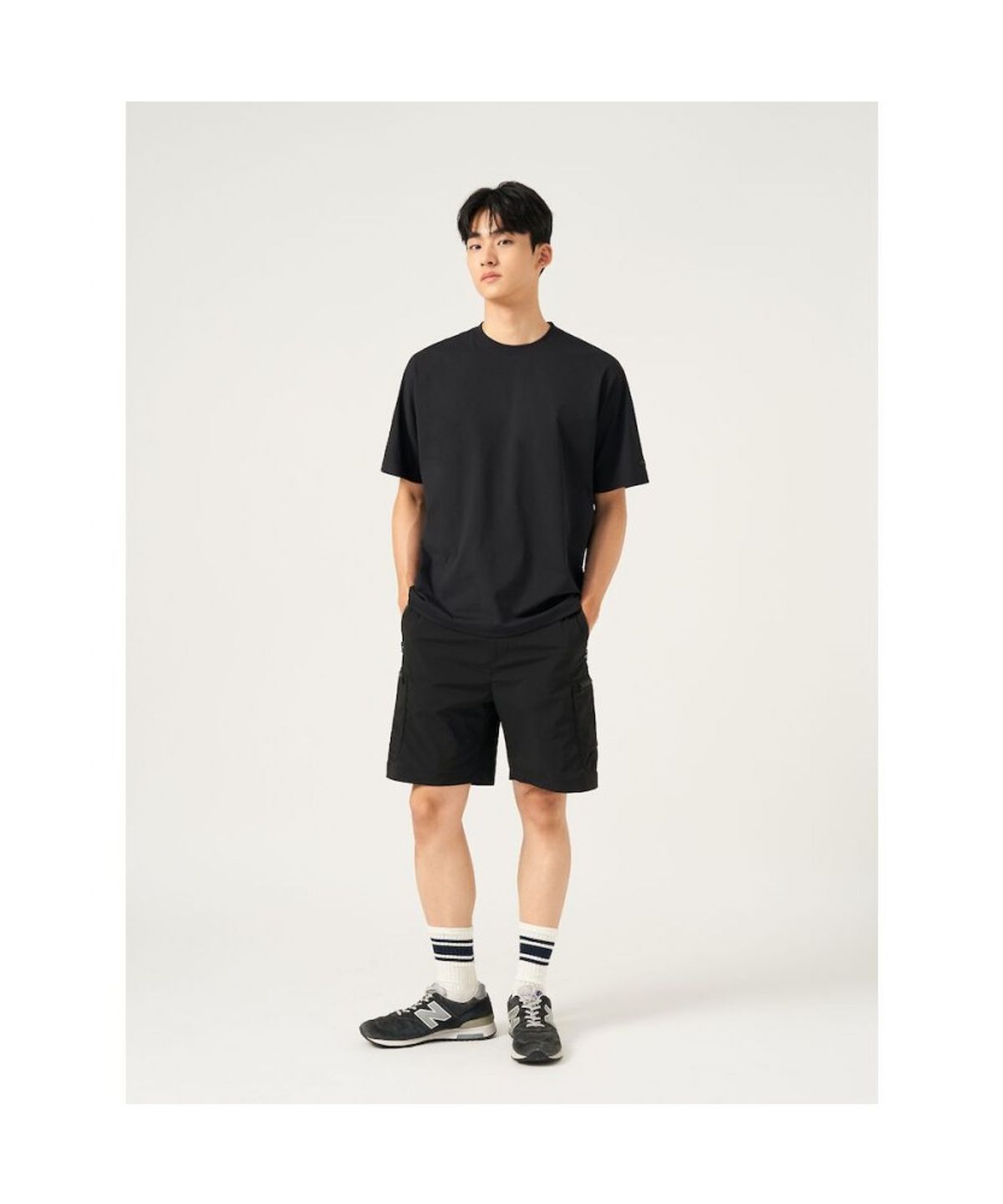 빈폴 멘(BEANPOLE MEN) [BEANPOLEKNAP] 라운드 티셔츠  블랙
