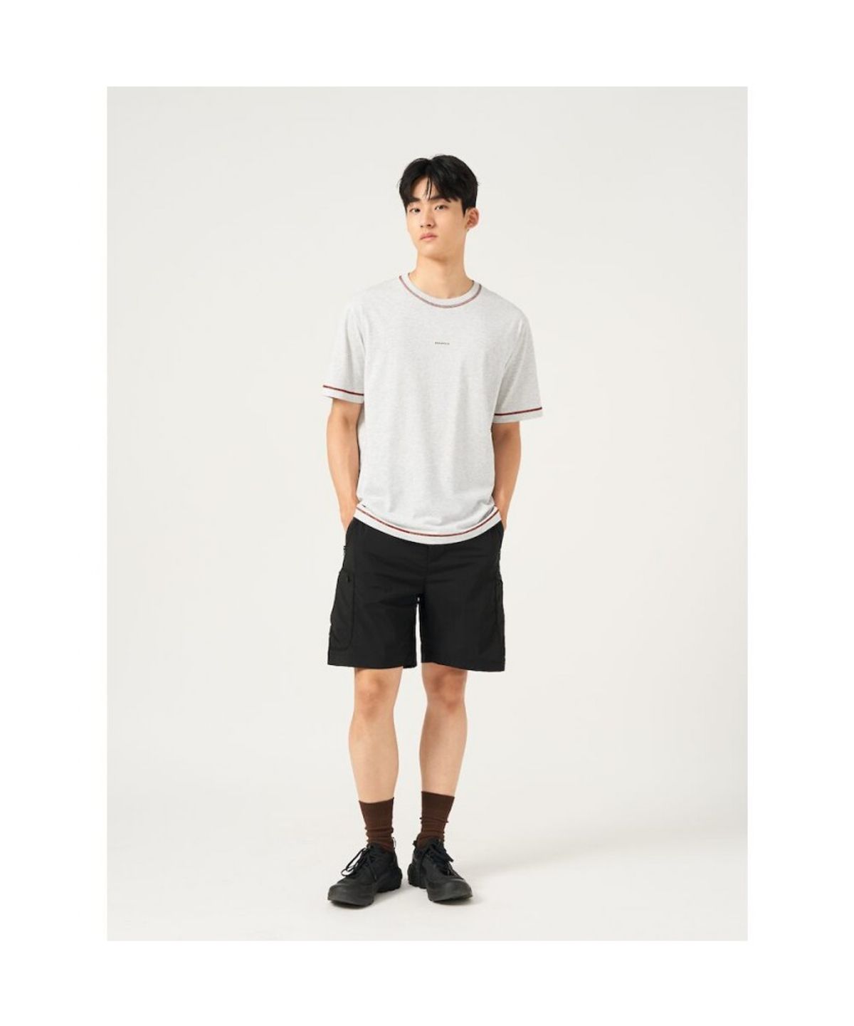 빈폴 멘(BEANPOLE MEN) [BEANPOLEKNAP] 스티치 포켓 반소매 티셔츠  라이트 그레이