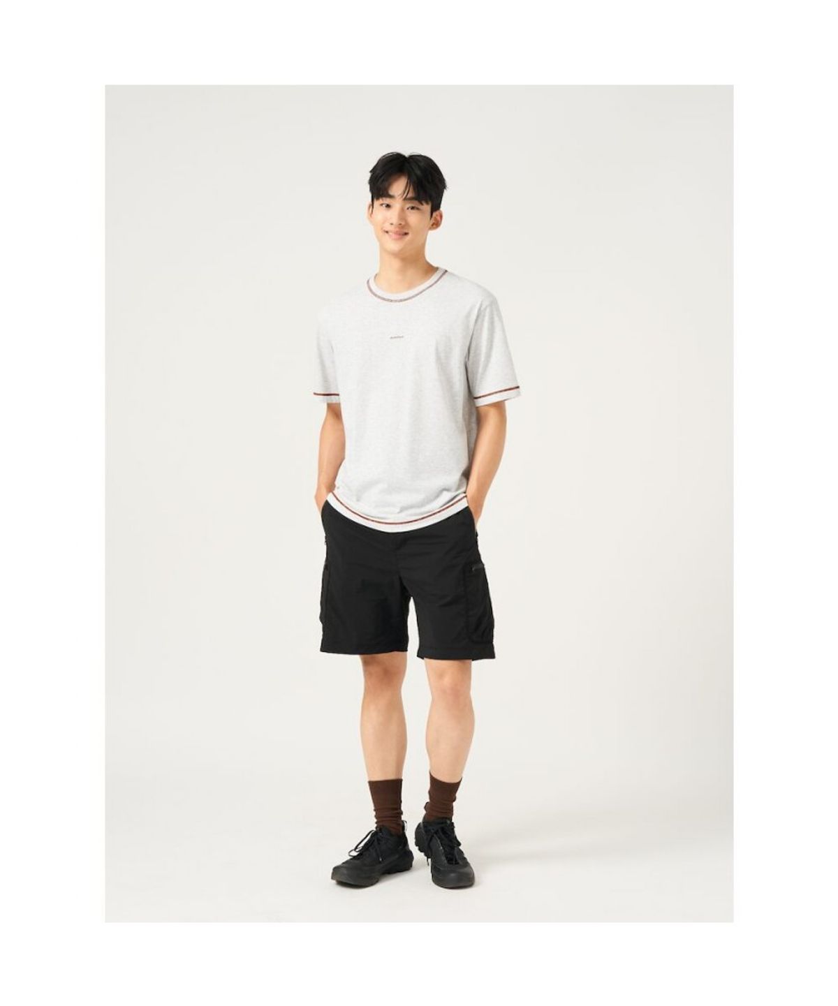 빈폴 멘(BEANPOLE MEN) [BEANPOLEKNAP] 스티치 포켓 반소매 티셔츠  라이트 그레이