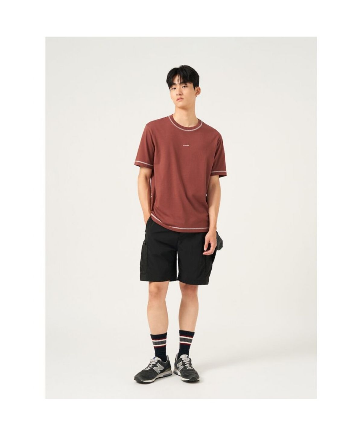 빈폴 멘(BEANPOLE MEN) [BEANPOLEKNAP] 스티치 포켓 반소매 티셔츠  브릭