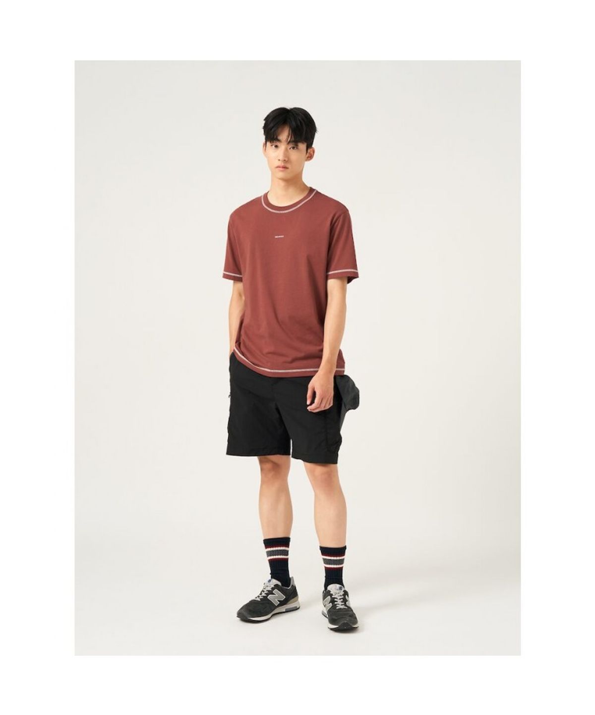빈폴 멘(BEANPOLE MEN) [BEANPOLEKNAP] 스티치 포켓 반소매 티셔츠  브릭