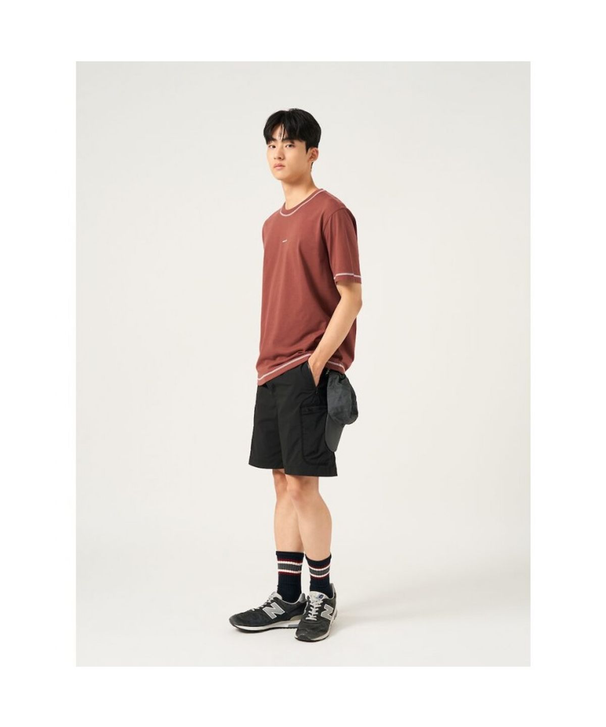 빈폴 멘(BEANPOLE MEN) [BEANPOLEKNAP] 스티치 포켓 반소매 티셔츠  브릭
