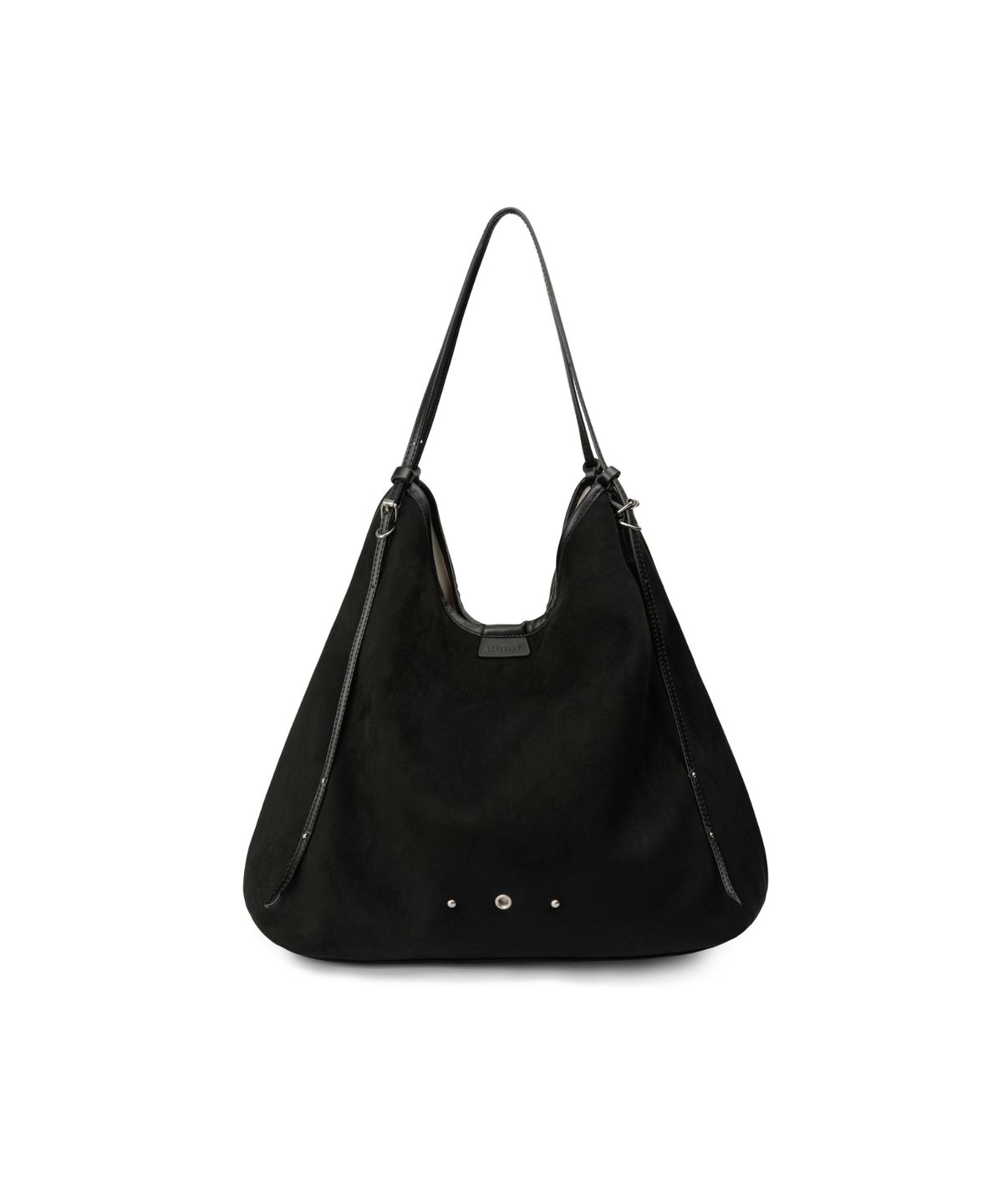 레더리(LEATHERY) 스웨이드 쇼퍼 드롭 숄더백 [BLACK]