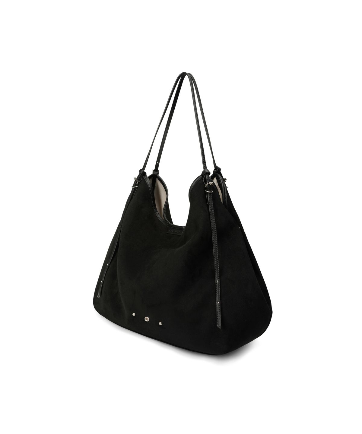 레더리(LEATHERY) 스웨이드 쇼퍼 드롭 숄더백 [BLACK]