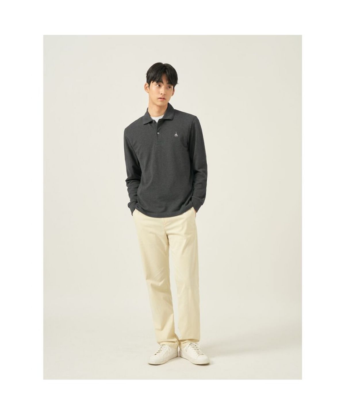 빈폴 멘(BEANPOLE MEN) [Essential] 남녀공용 수피마코튼 피케 티셔츠  애쉬