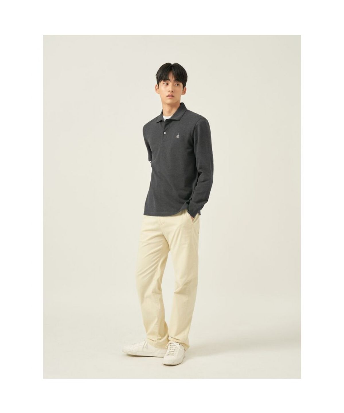 빈폴 멘(BEANPOLE MEN) [Essential] 남녀공용 수피마코튼 피케 티셔츠  애쉬