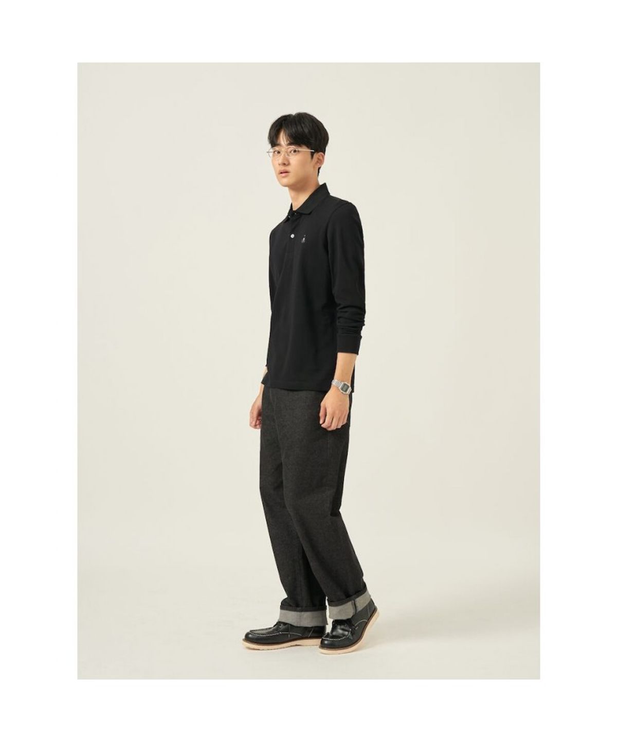 빈폴 멘(BEANPOLE MEN) [Essential] 남녀공용 수피마코튼 피케 티셔츠  블랙