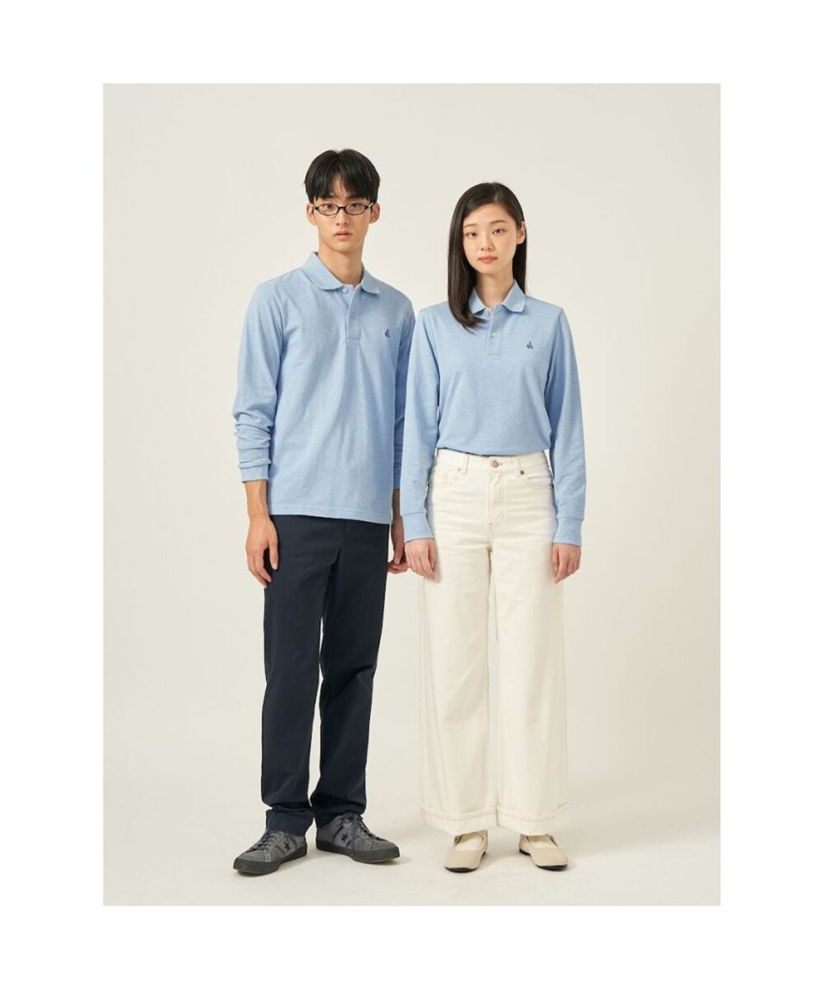 빈폴 멘(BEANPOLE MEN) [Essential] 남녀공용 수피마코튼 피케 티셔츠  스카이 블루