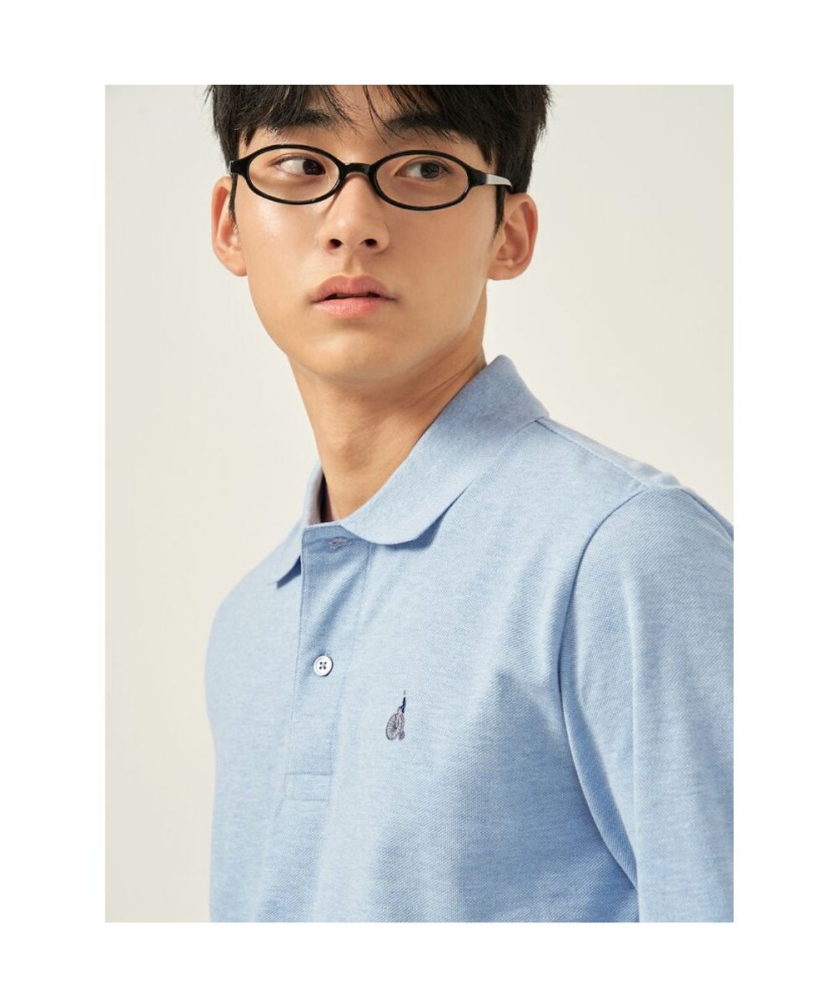 빈폴 멘(BEANPOLE MEN) [Essential] 남녀공용 수피마코튼 피케 티셔츠  스카이 블루