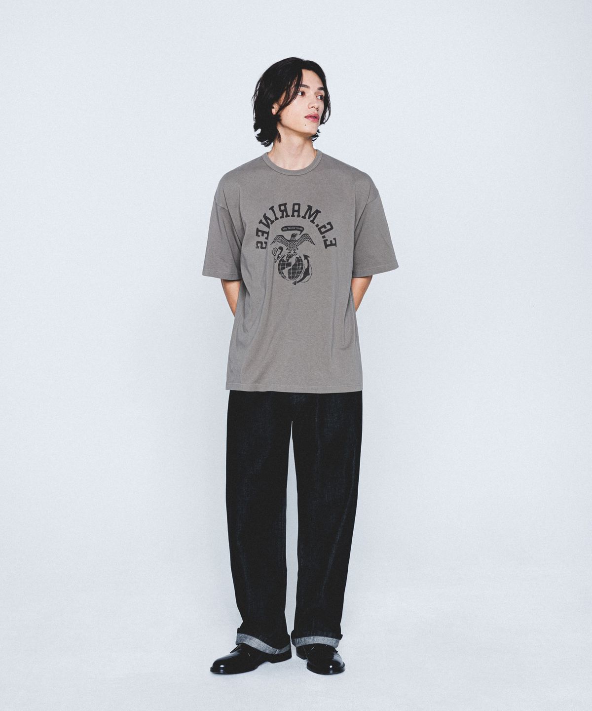 에스피오나지(ESPIONAGE) Travis Marines Heavyweight Tee Stone
