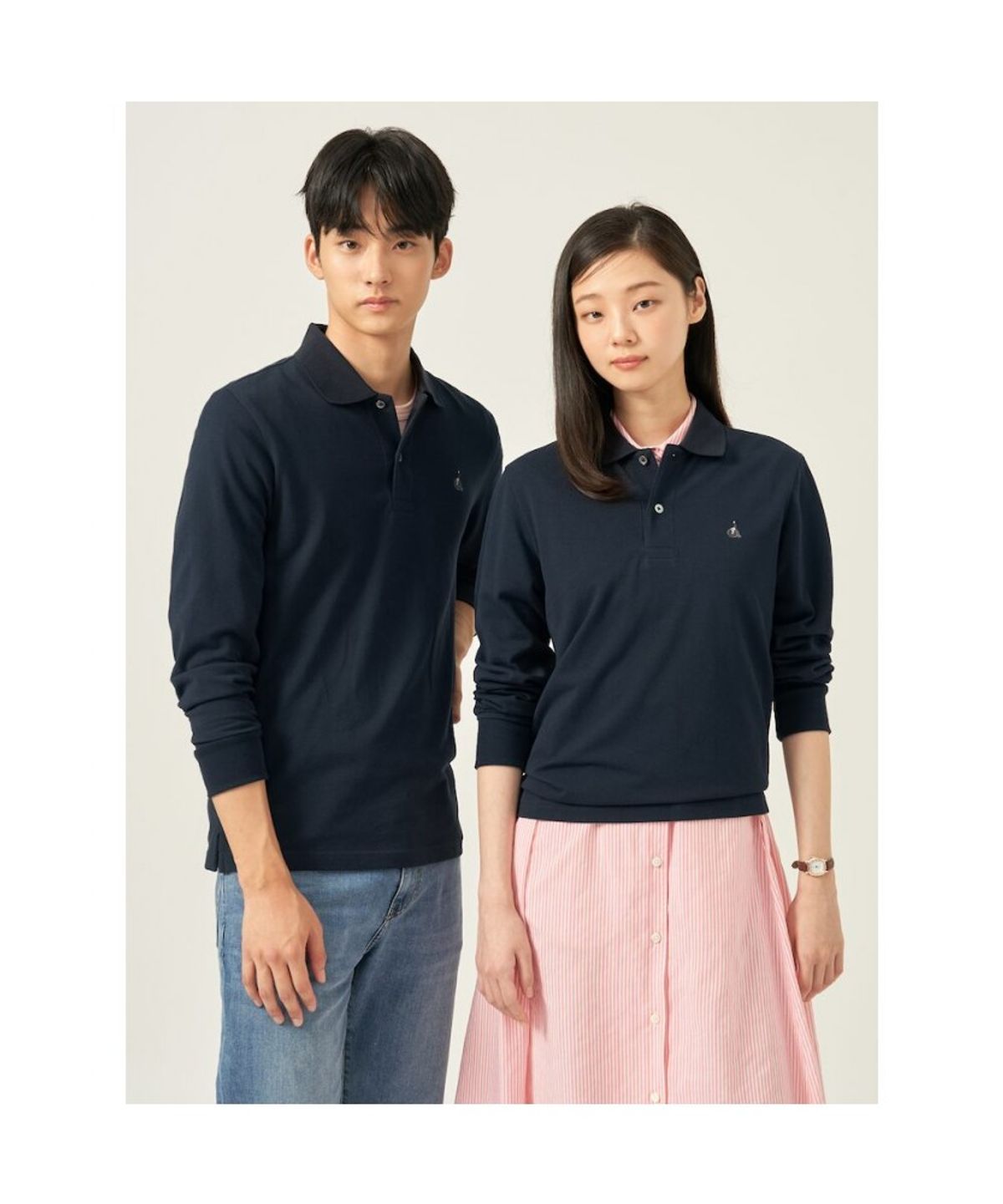 빈폴 멘(BEANPOLE MEN) [Essential] 남녀공용 수피마코튼 피케 티셔츠  네이비