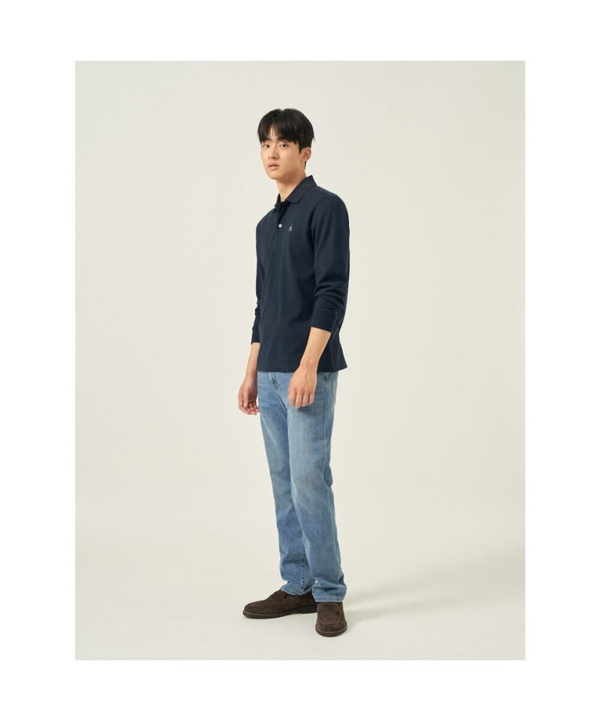 빈폴 멘(BEANPOLE MEN) [Essential] 남녀공용 수피마코튼 피케 티셔츠  네이비