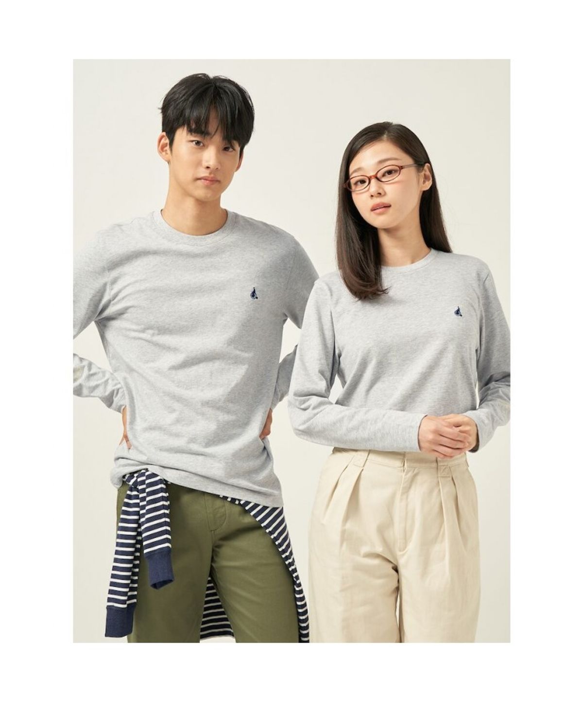 빈폴 멘(BEANPOLE MEN) [Essential] 남녀공용 수피마코튼 라운드넥 티셔츠  그레이