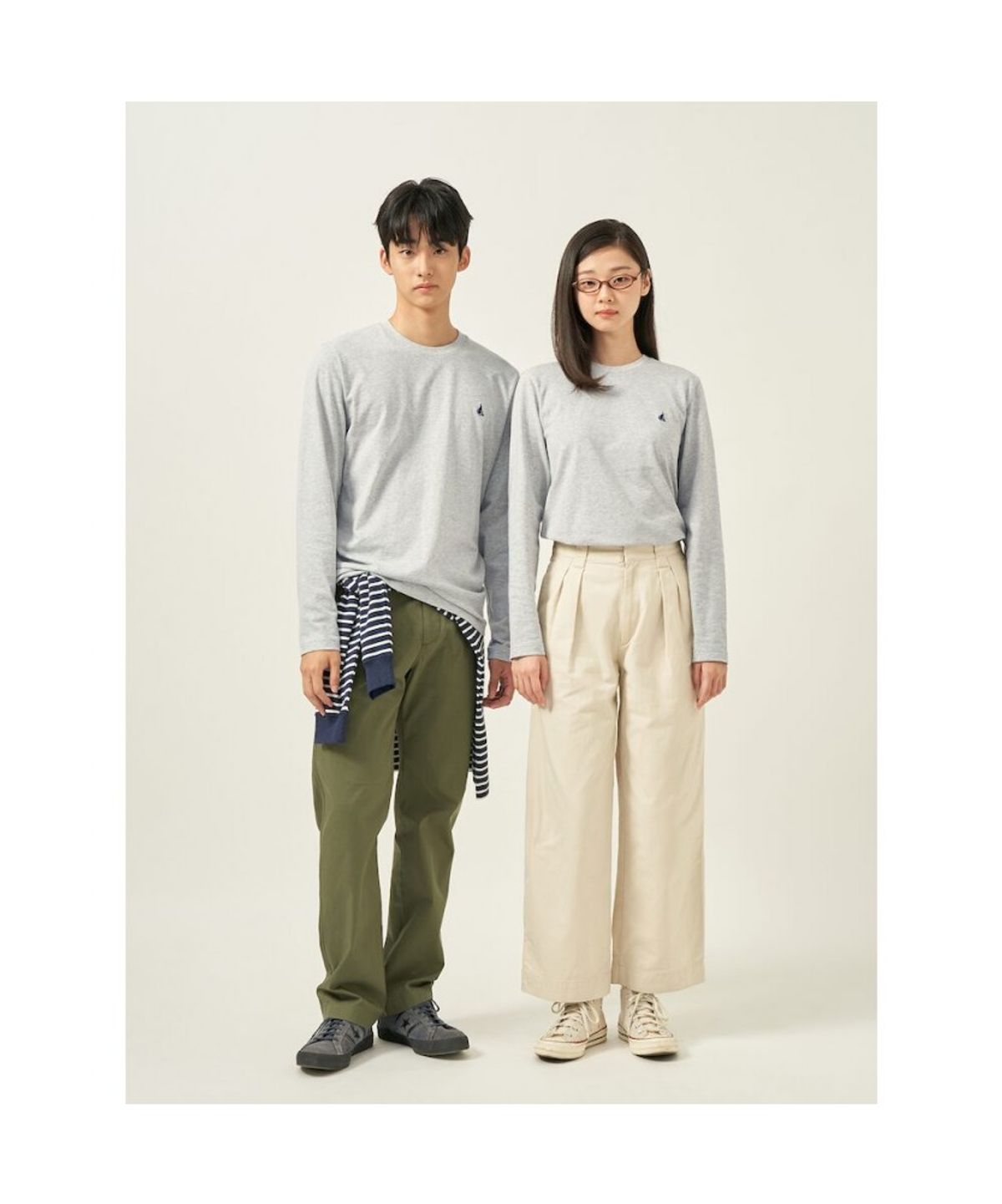 빈폴 멘(BEANPOLE MEN) [Essential] 남녀공용 수피마코튼 라운드넥 티셔츠  그레이