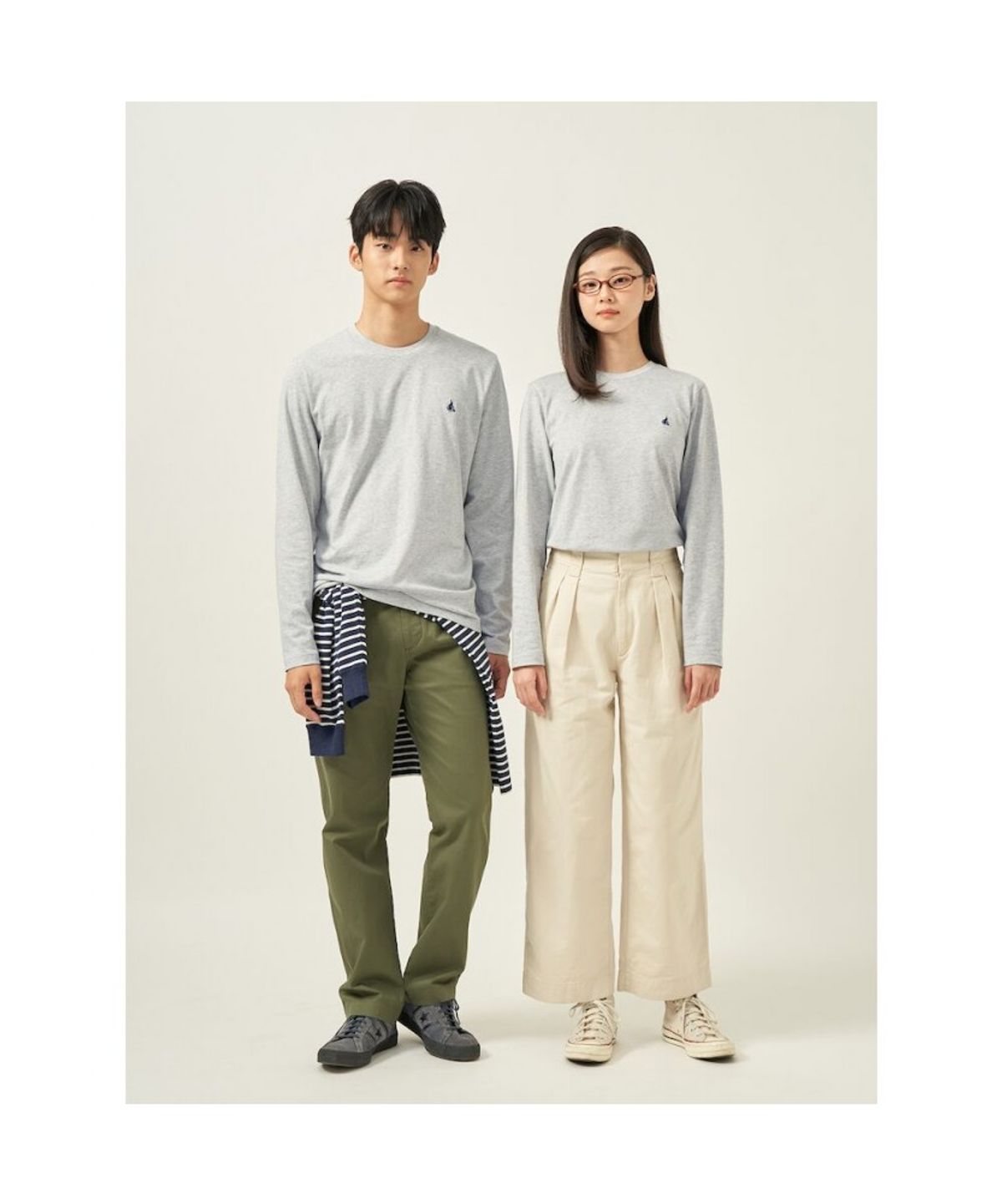 빈폴 멘(BEANPOLE MEN) [Essential] 남녀공용 수피마코튼 라운드넥 티셔츠  그레이