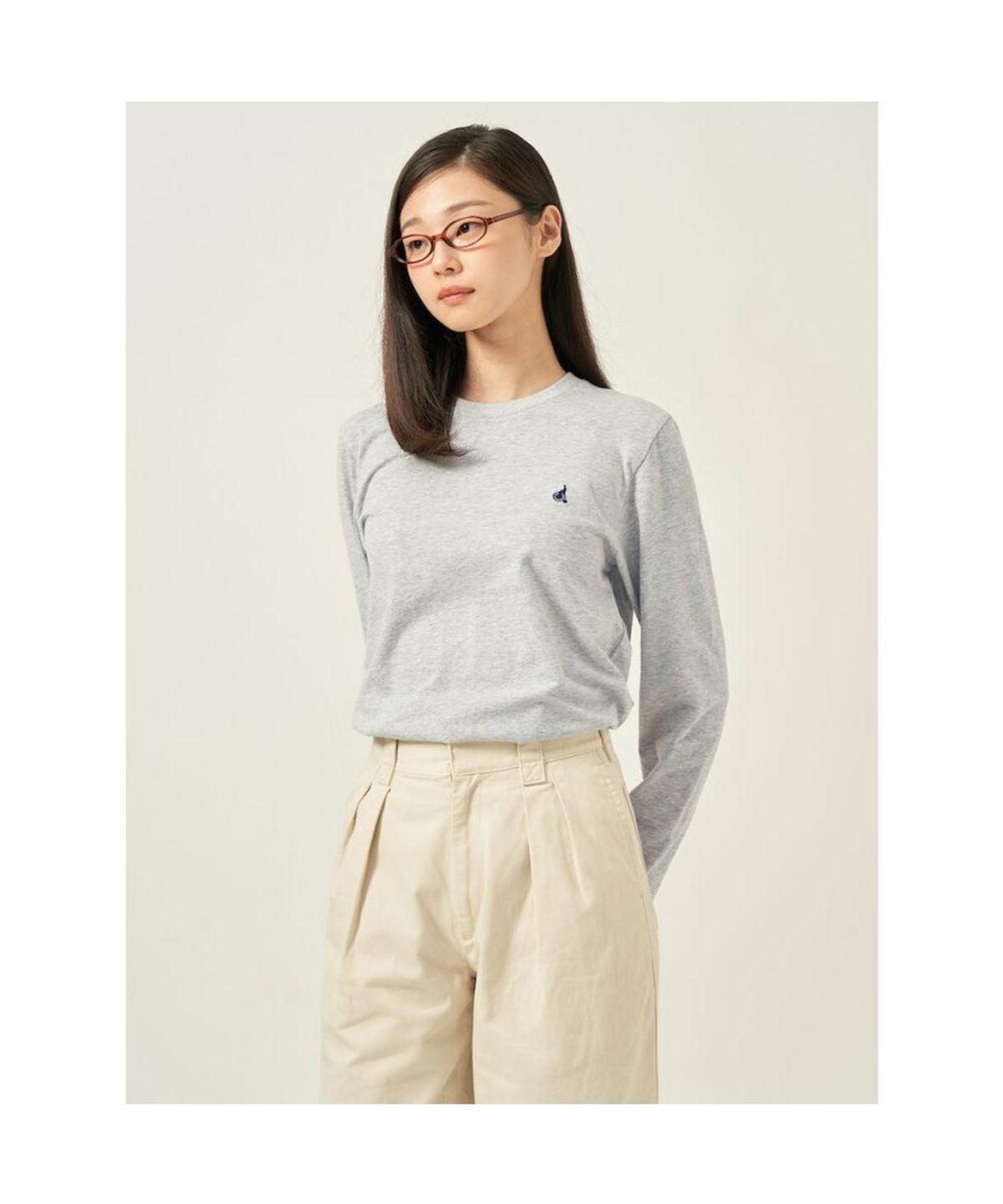 빈폴 멘(BEANPOLE MEN) [Essential] 남녀공용 수피마코튼 라운드넥 티셔츠  그레이