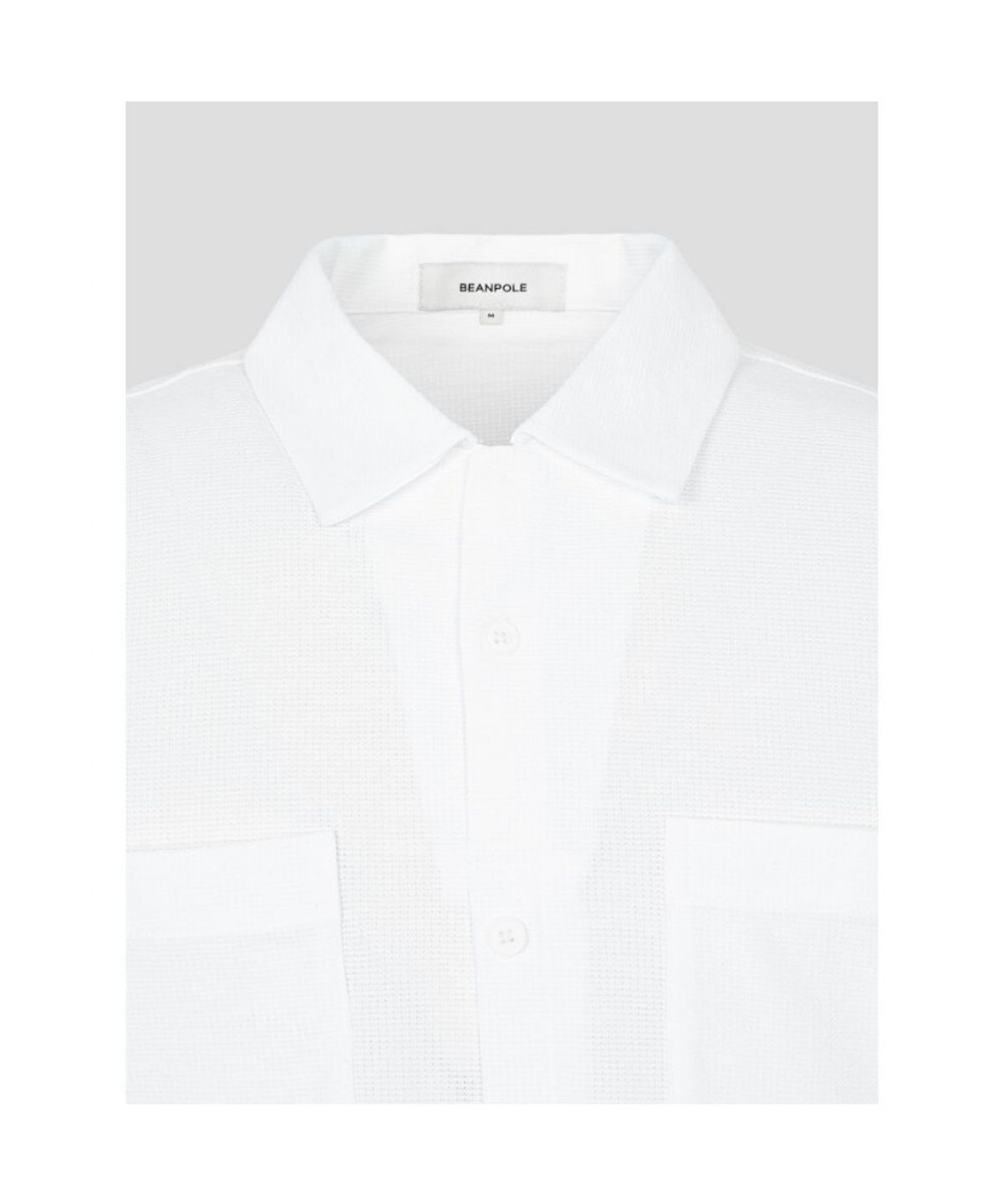 빈폴 멘(BEANPOLE MEN) 메쉬 포켓디테일 셔츠형 티셔츠  화이트