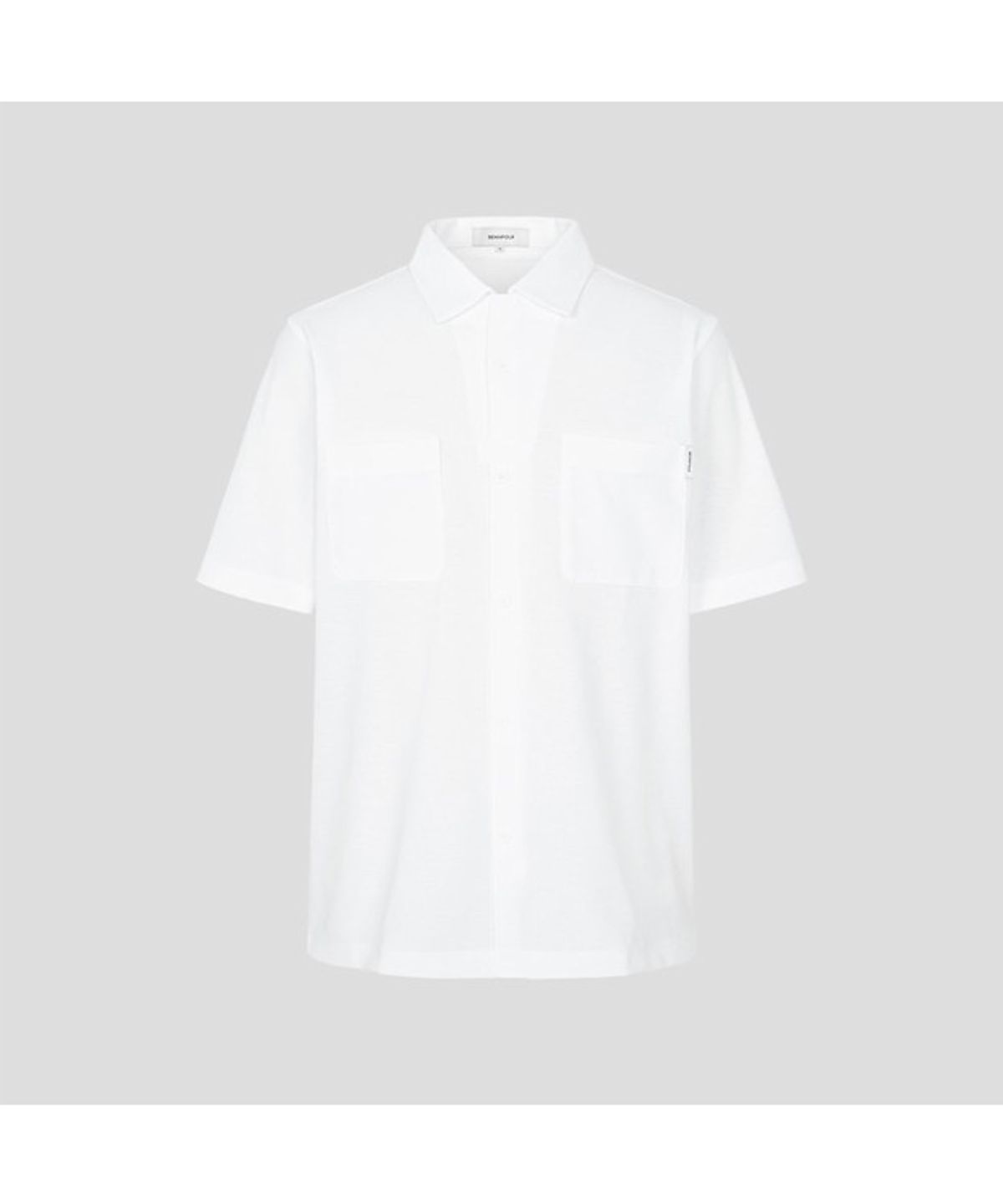 빈폴 멘(BEANPOLE MEN) 메쉬 포켓디테일 셔츠형 티셔츠  화이트