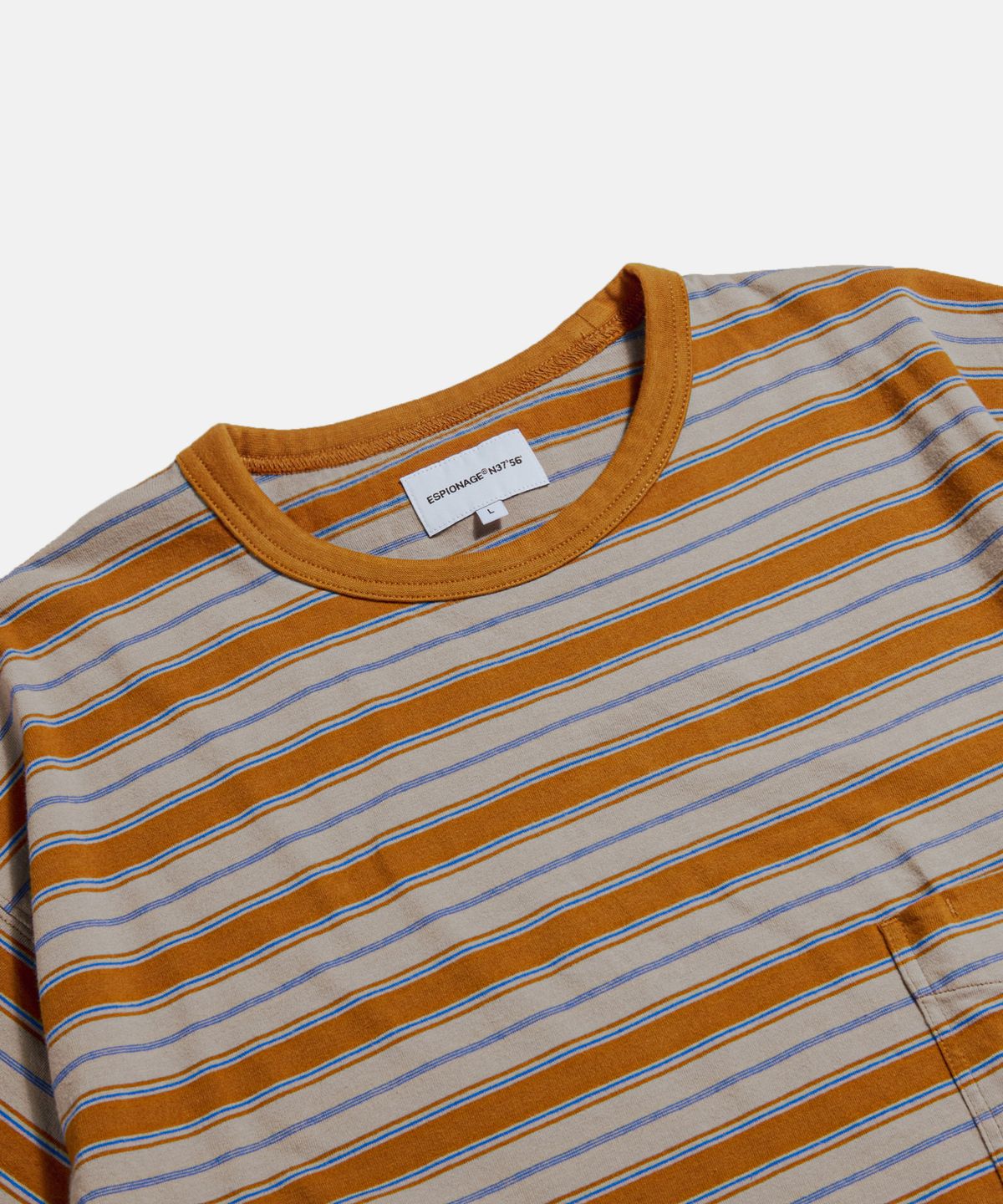 에스피오나지(ESPIONAGE) Multi Border Pocket Tee Orange