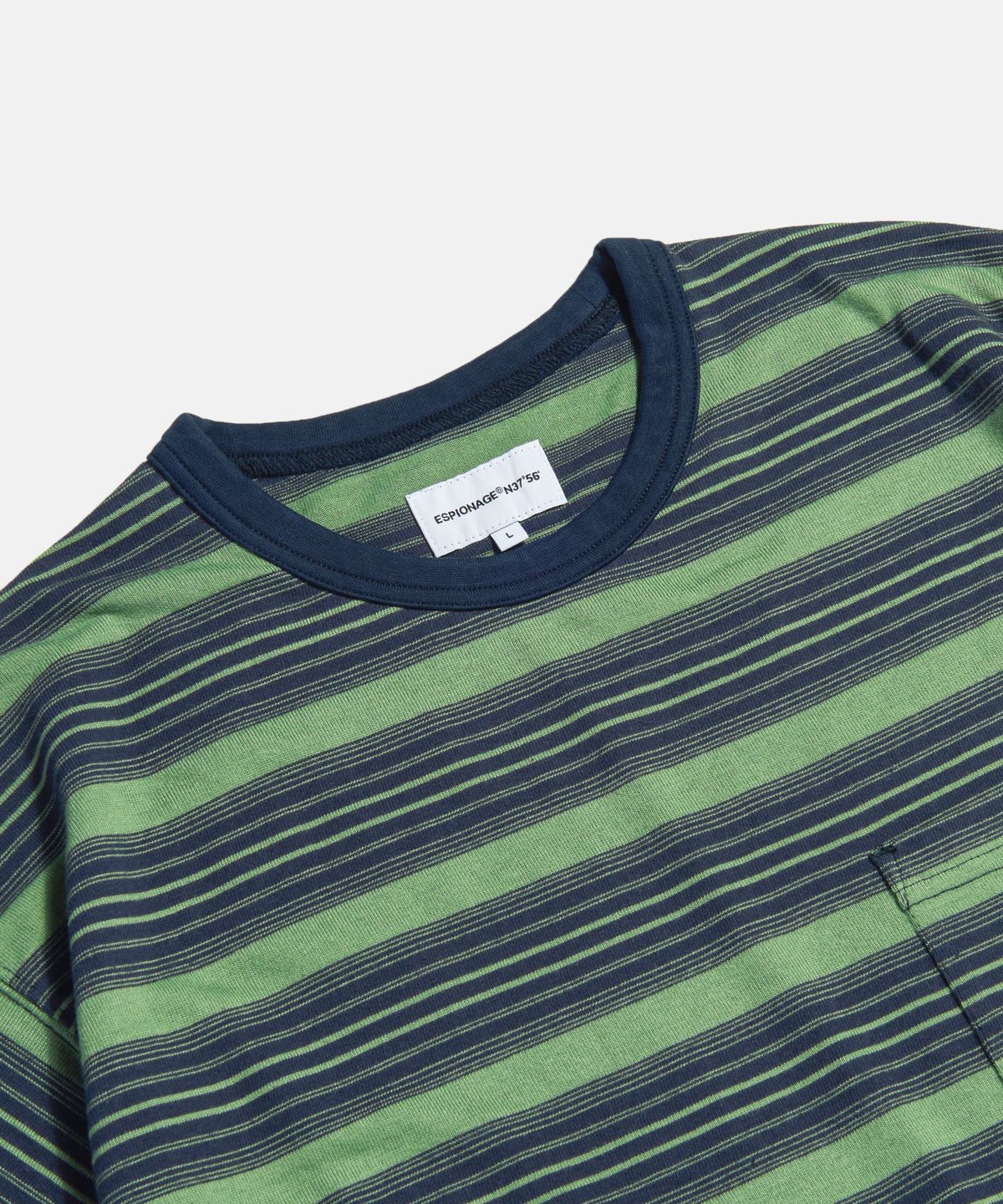 에스피오나지(ESPIONAGE) Vintage Border Pocket Tee Pistachio