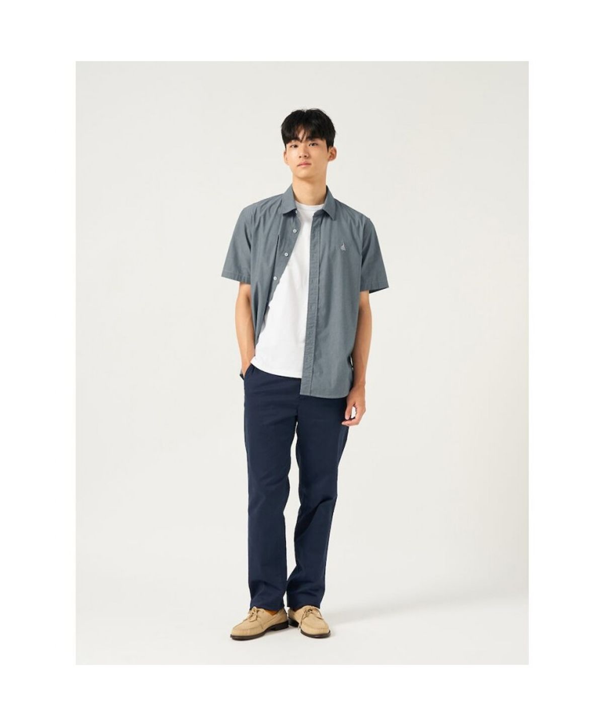 빈폴 멘(BEANPOLE MEN) 나일론 시어서커 반소매 셔츠  그린