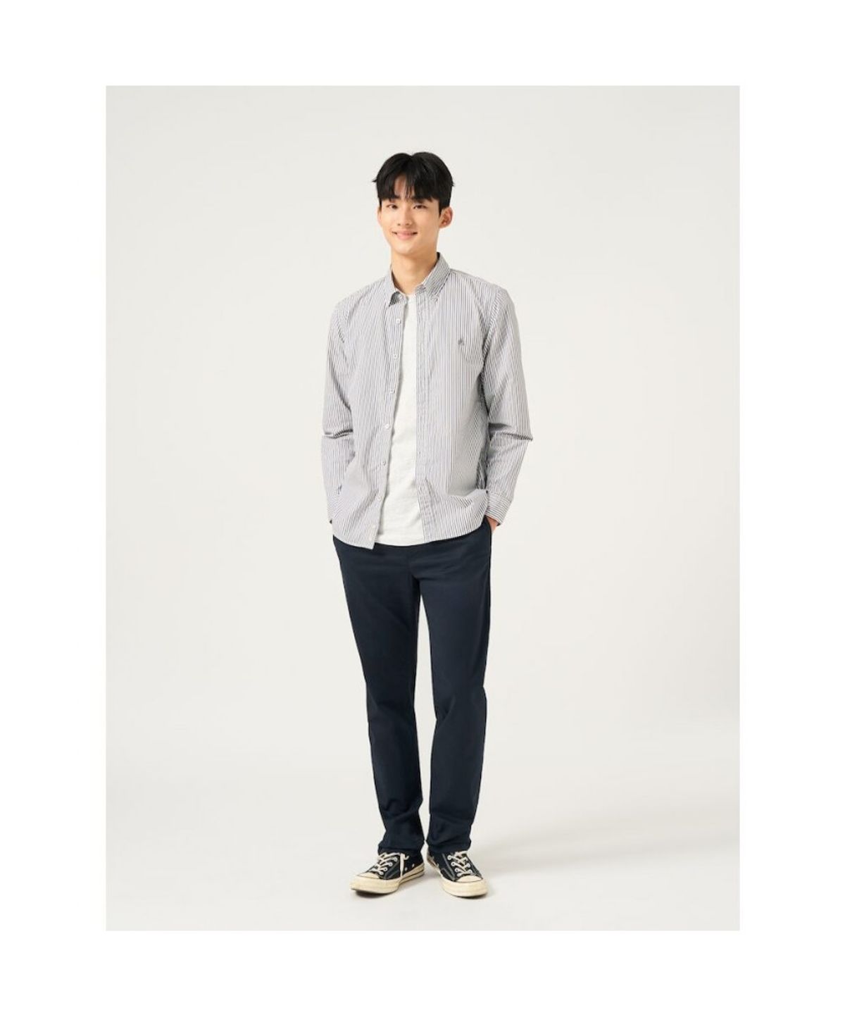 빈폴 멘(BEANPOLE MEN) [Essential] 플레인 스트라이프 셔츠  애쉬