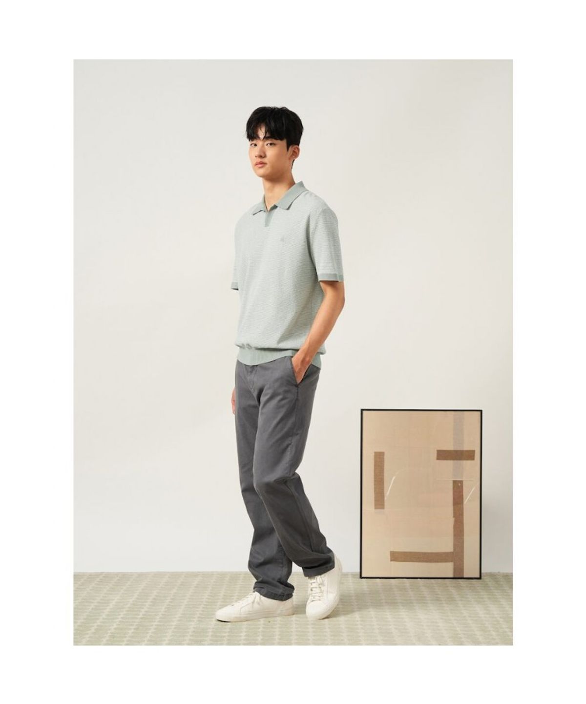 빈폴 멘(BEANPOLE MEN) 가먼트 다잉 컴포트핏 팬츠  그레이