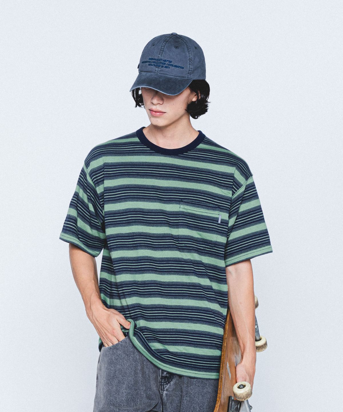 에스피오나지(ESPIONAGE) OCE Logo Vintage Cap Steel Grey